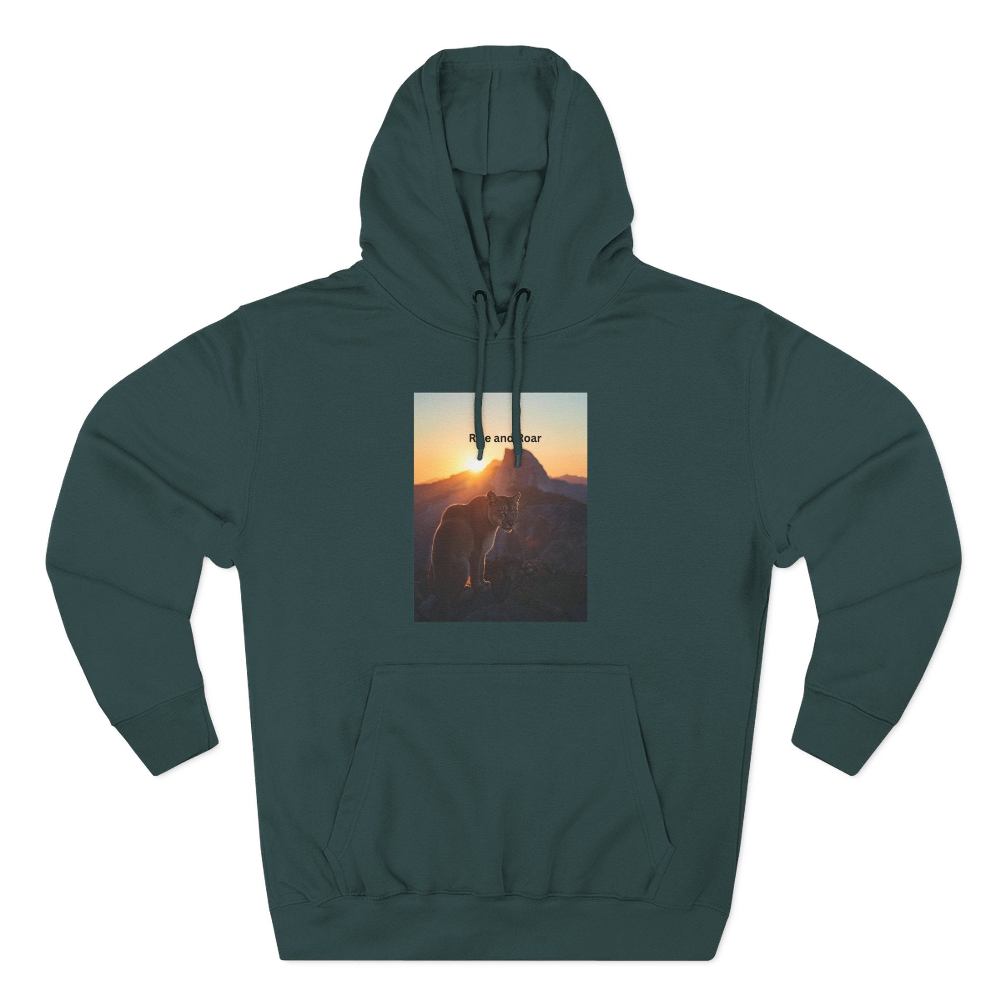 Rise And Roar Sunset Adventure Fleece Hoodie, Cozy Outdoor Hoodie, Travel Apparel, Nature Lover Gift, Comfortable Sweatshirt, Perfect for Bonfires