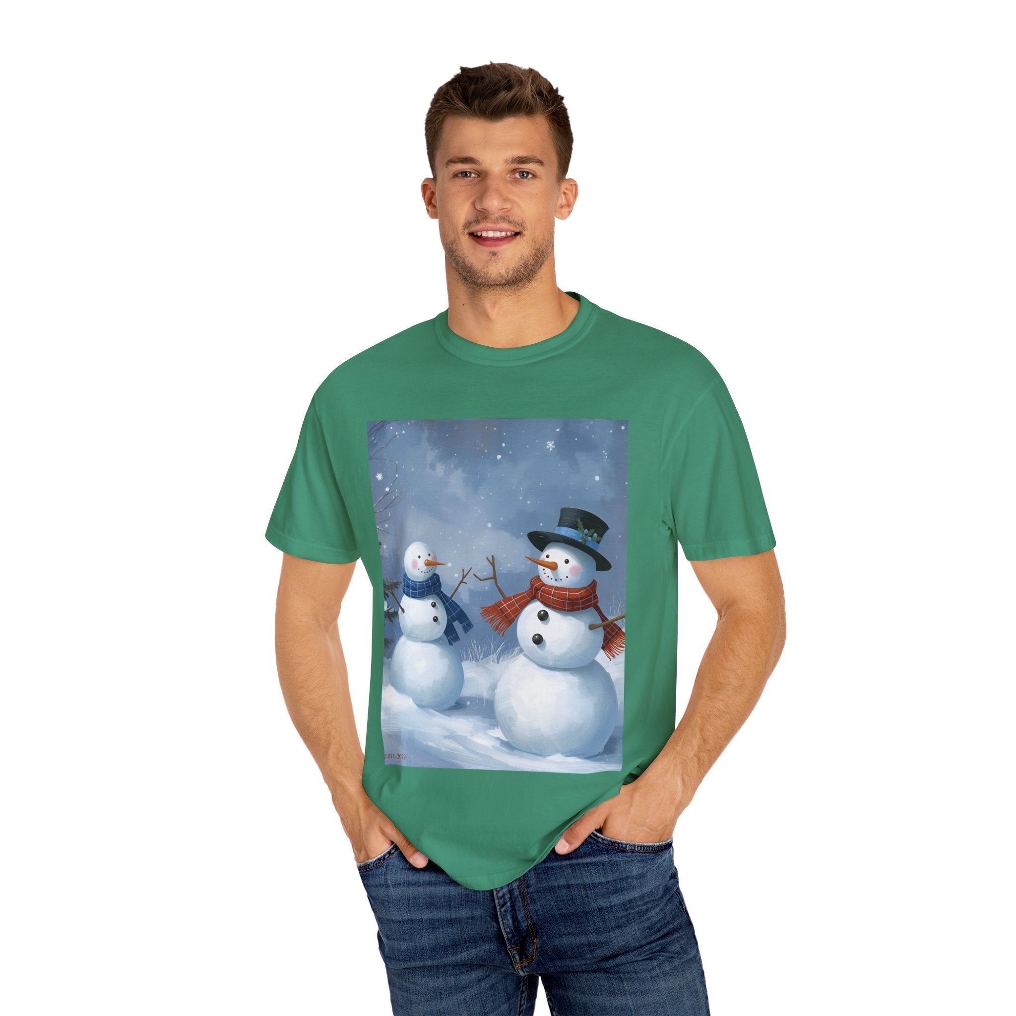 Christmas Snowman Family T-Shirt, Holiday Gift, Cozy Tee, Unisex Snowman Shirt, Festive Apparel, Winter Celebration Wear