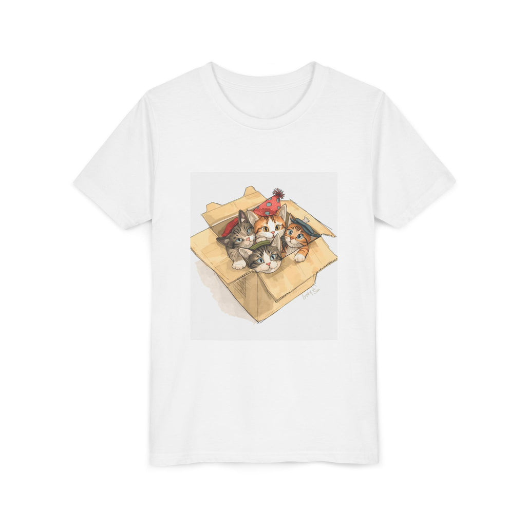 Cute Kittens In Box Youth Short Sleeve Tee