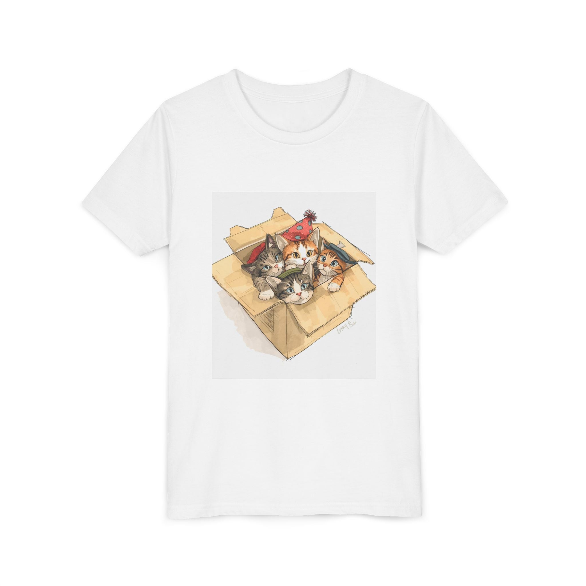 Cute Kittens In Box Youth Short Sleeve Tee
