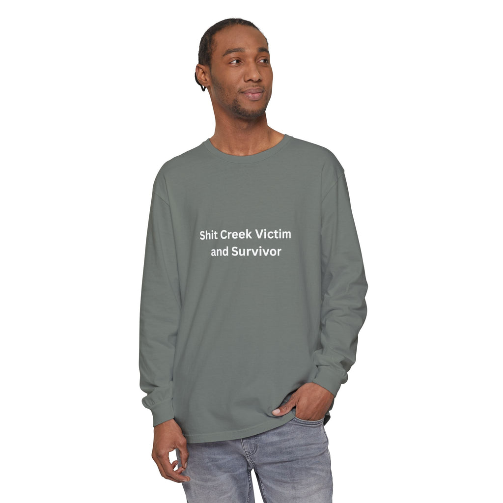 Shit Creek Survivor Long Sleeve T-Shirt, Funny Gift, Casual Wear, Humor Shirt, Birthday Gift, Unisex Apparel