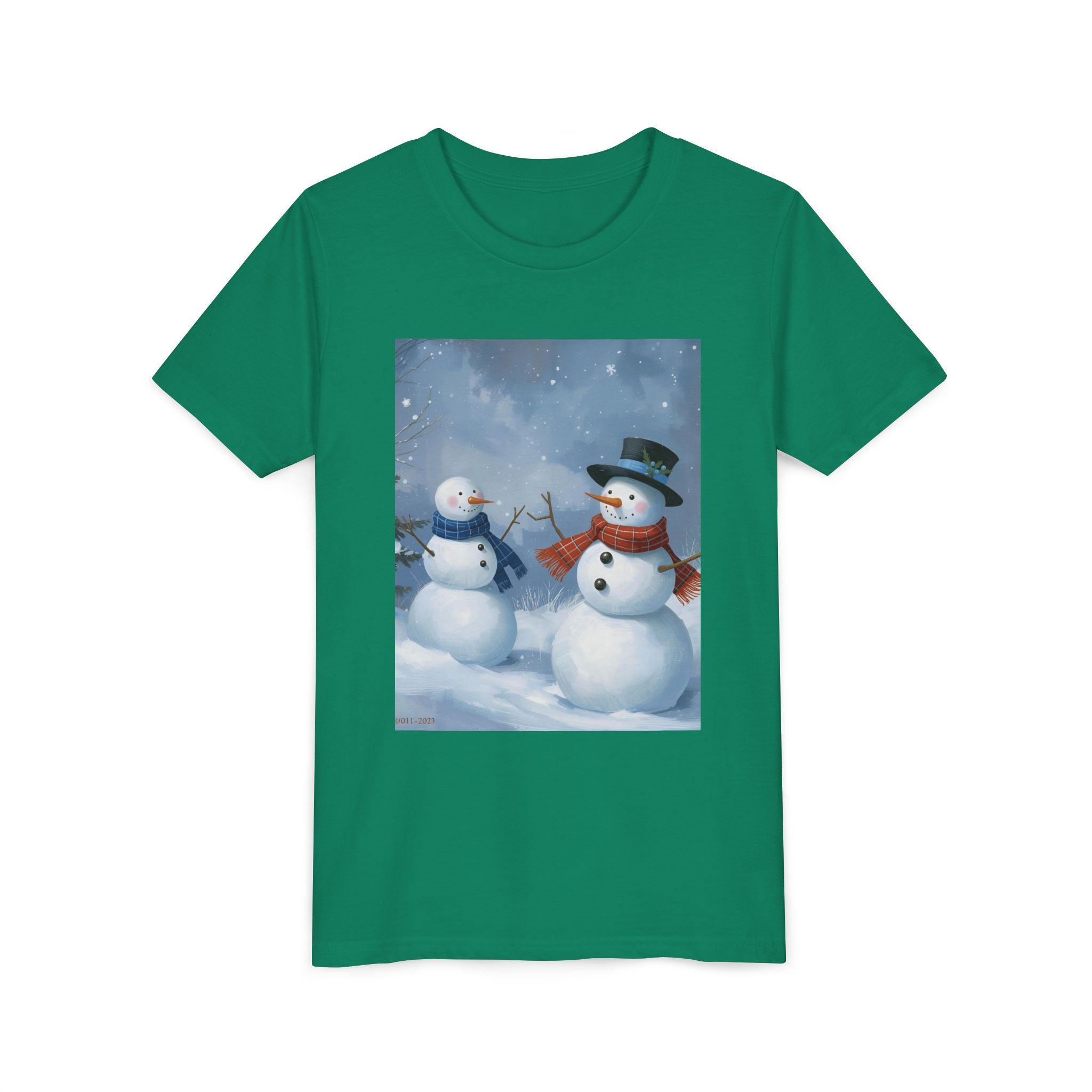 Christmas Snowman Family Youth Short Sleeve Tee