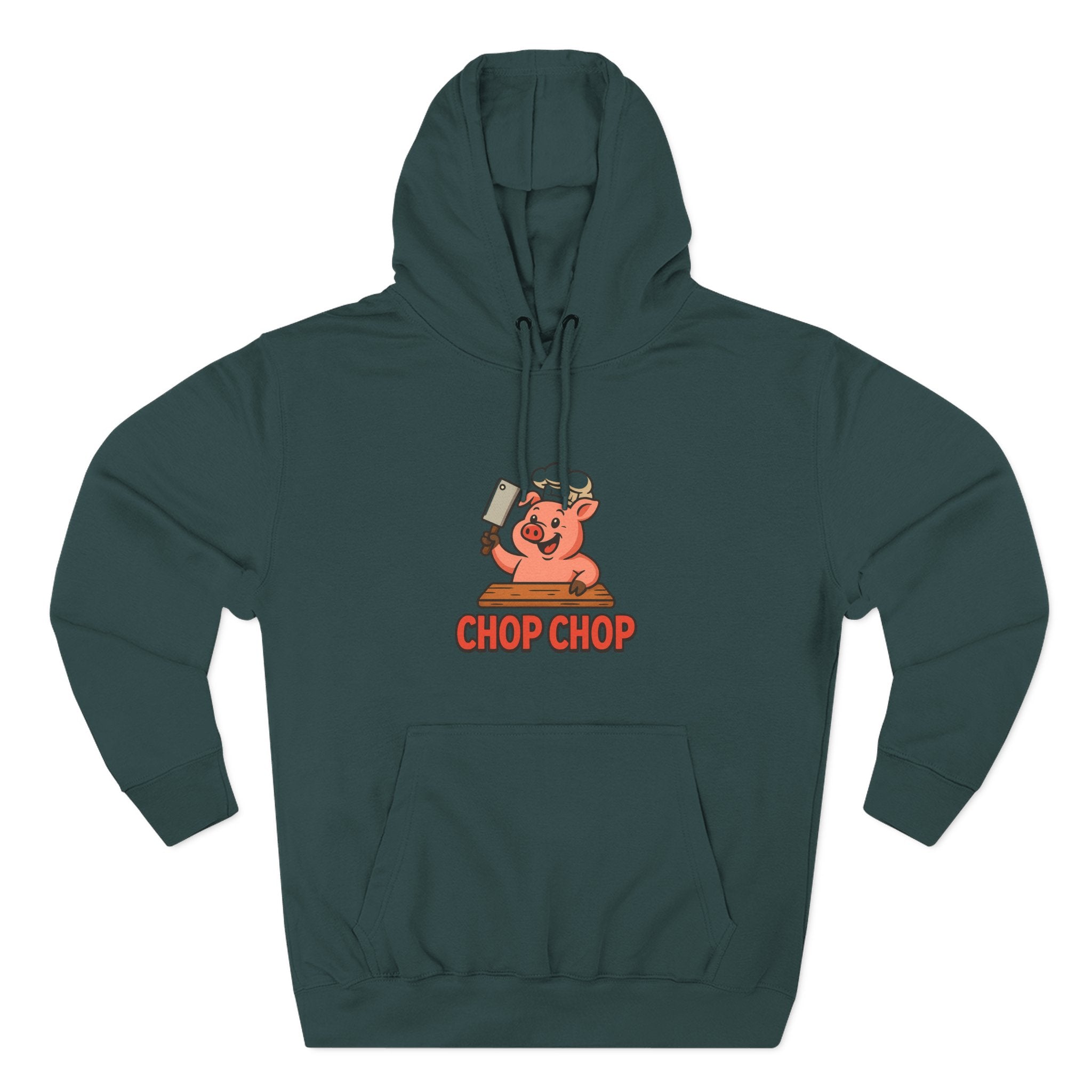 Cute Chef Pig Fleece Hoodie, Comfortable Fall Wear, Gift for Foodies, Kitchen Lovers, Funny Cooking Sweatshirt