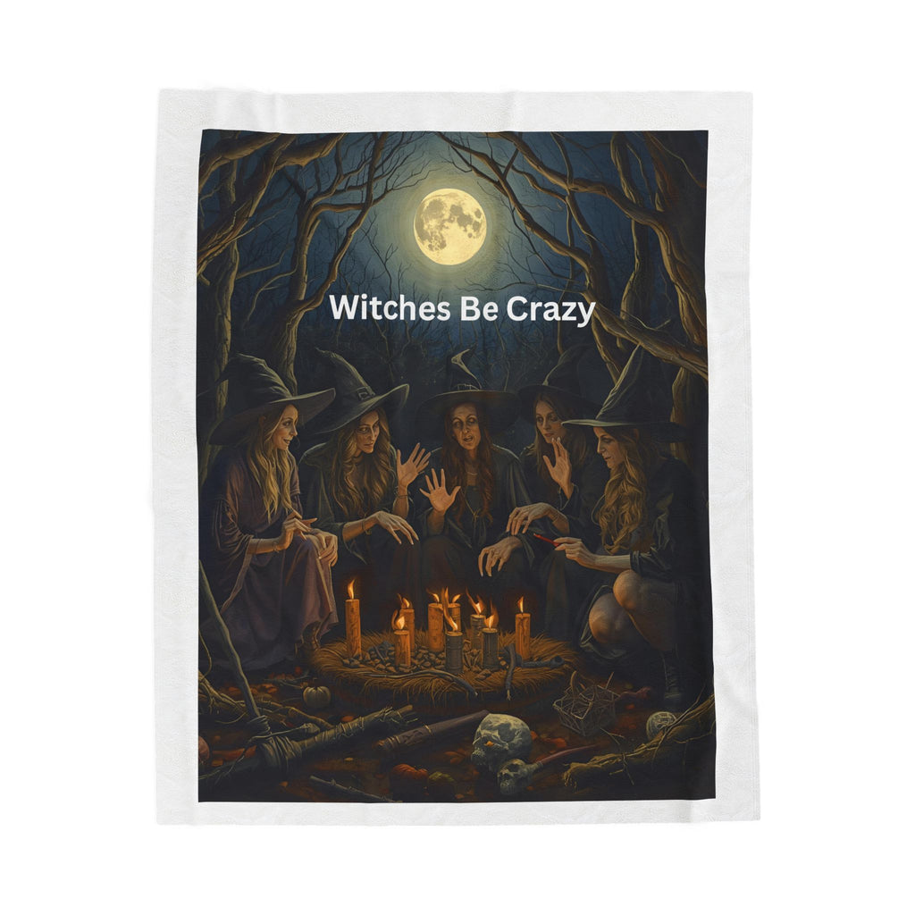 Witches Be Crazy Velveteen Plush Blanket