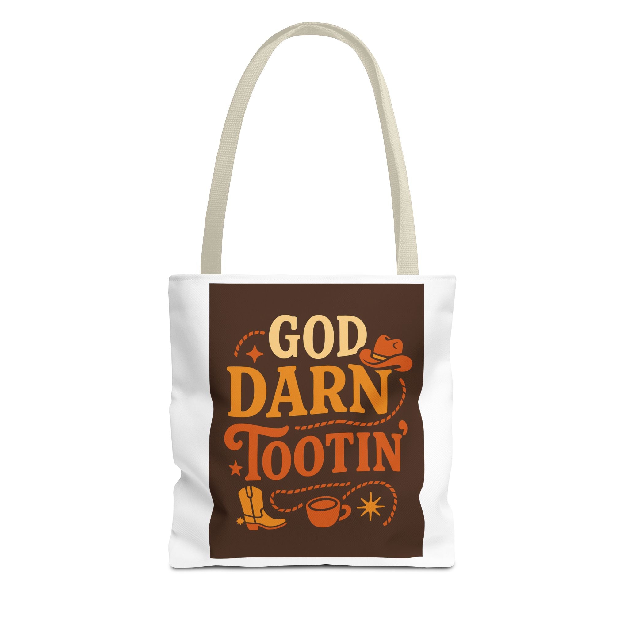 Western-Themed Tote Bag with 'God Darn Tootin' Design, Cowgirl Tote, Funny Grocery Bag, Cowboy Gift, Unique Beach Bag, Tote for Festivals