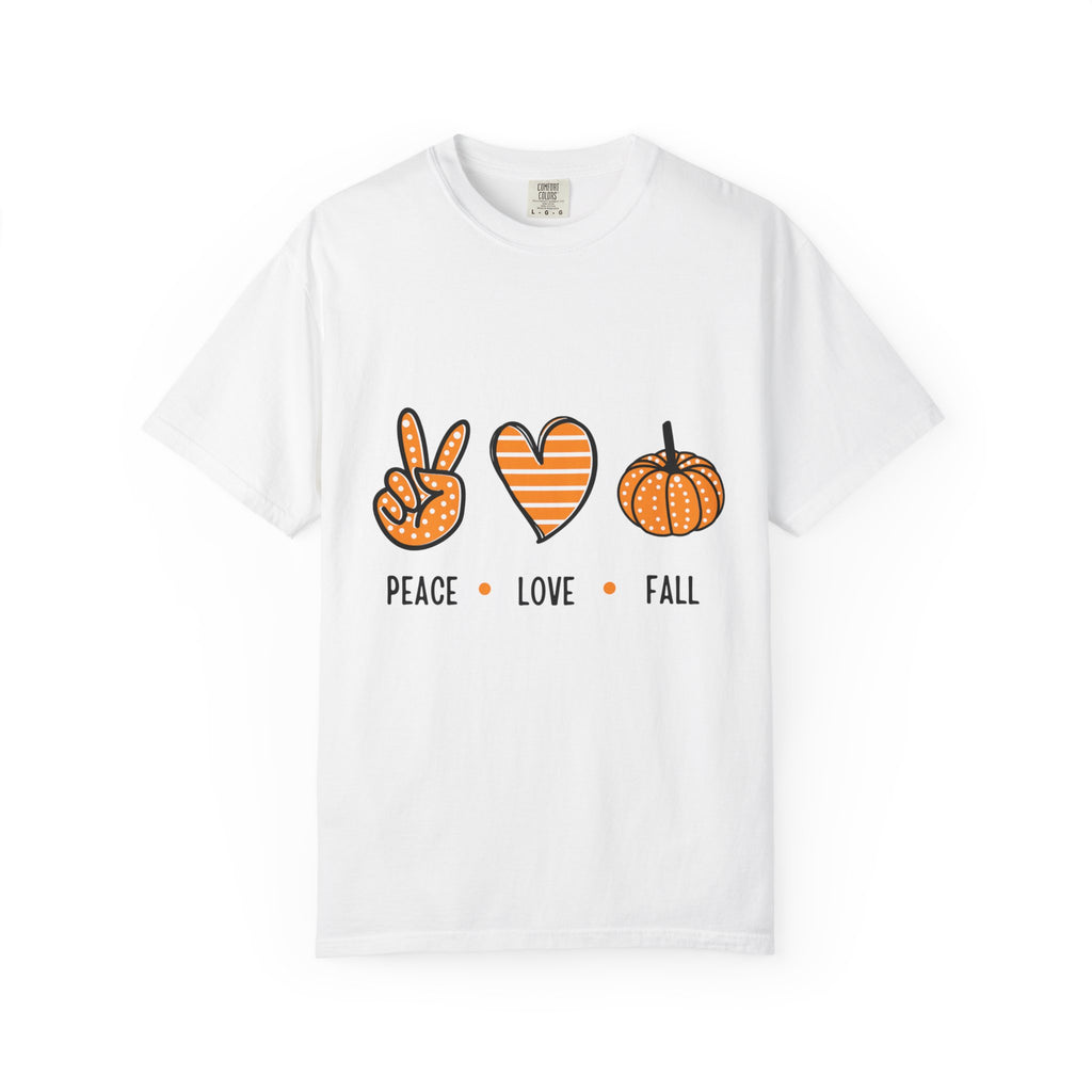 Autumn Vibes T-Shirt, Peace Love Fall Tee, Unisex Fall Shirt, Casual Harvest Top, Thanksgiving Gift, Cozy Seasonal Wear