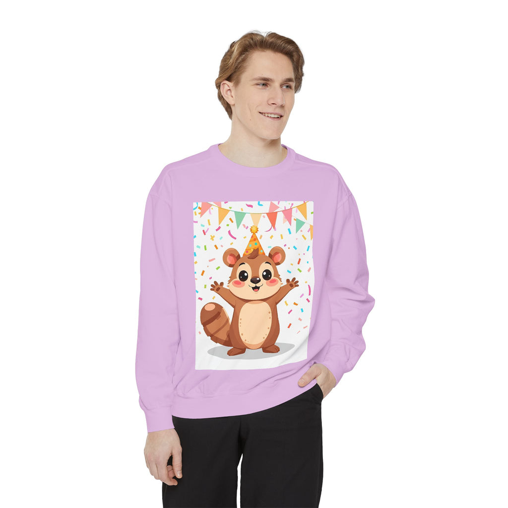 Party Animal With Squirl Unisex Garment-Dyed Sweatshirt