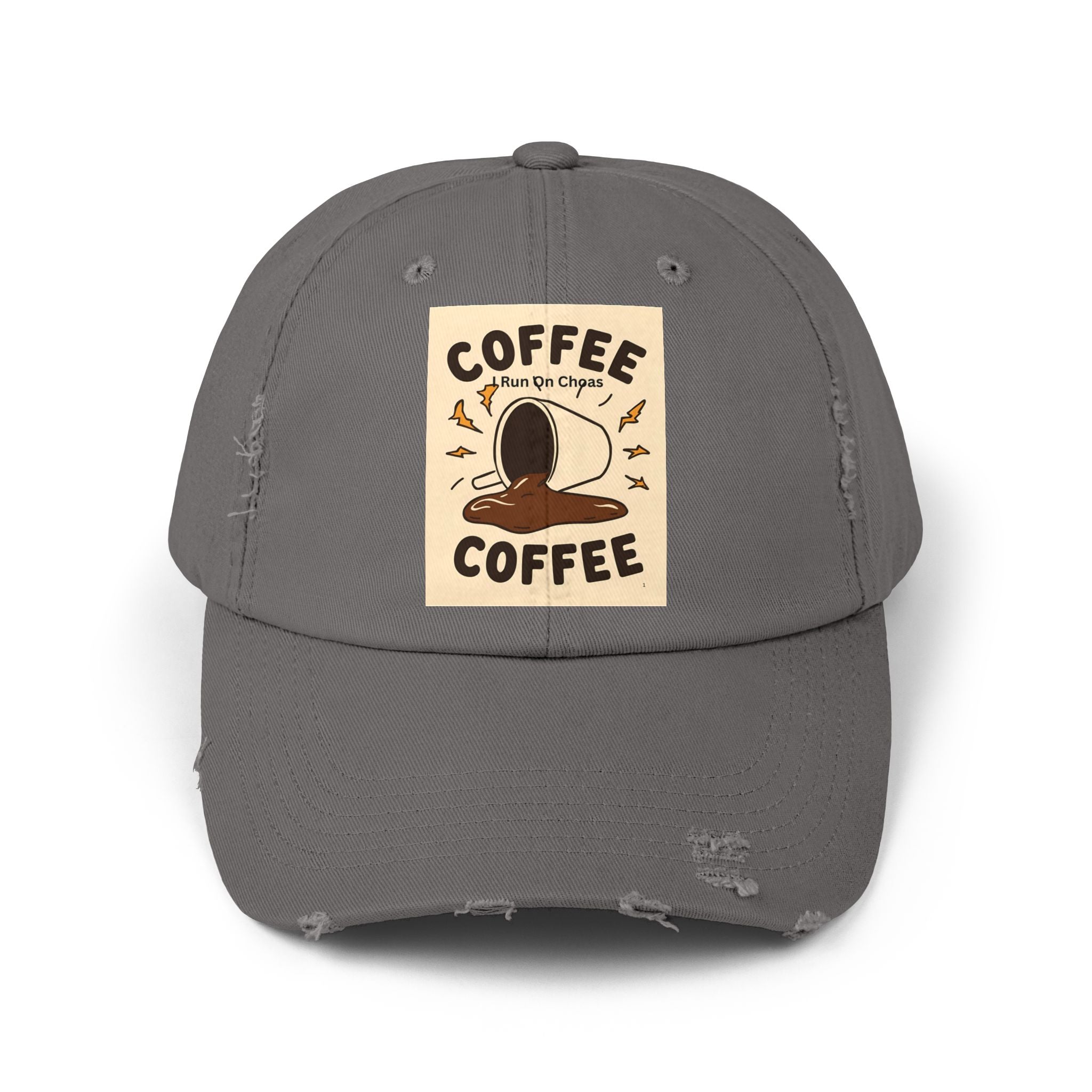 Coffee Coffee Unisex Distressed Cap