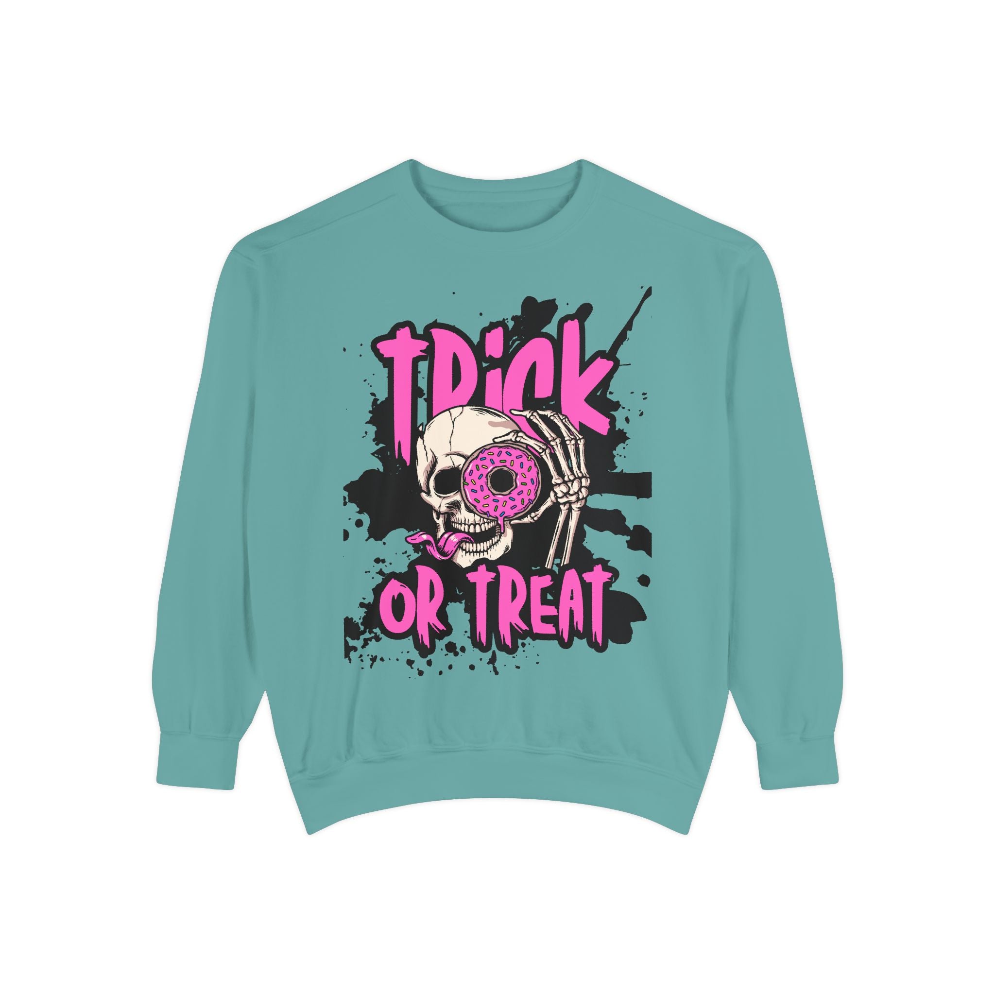Trick or Treat Skull Unisex Garment-Dyed Sweatshirt