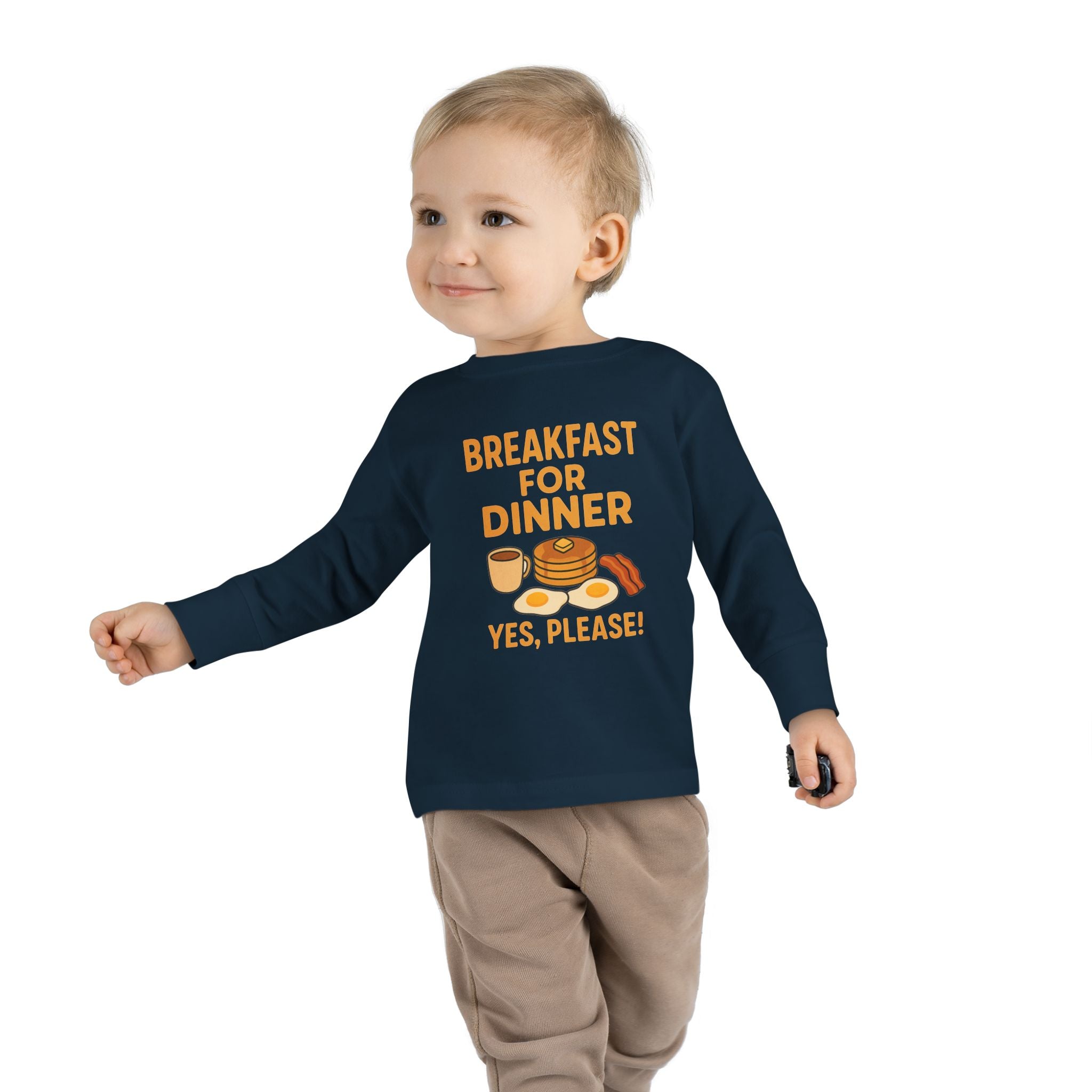 Breakfast For Dinner Toddler Long Sleeve Tee