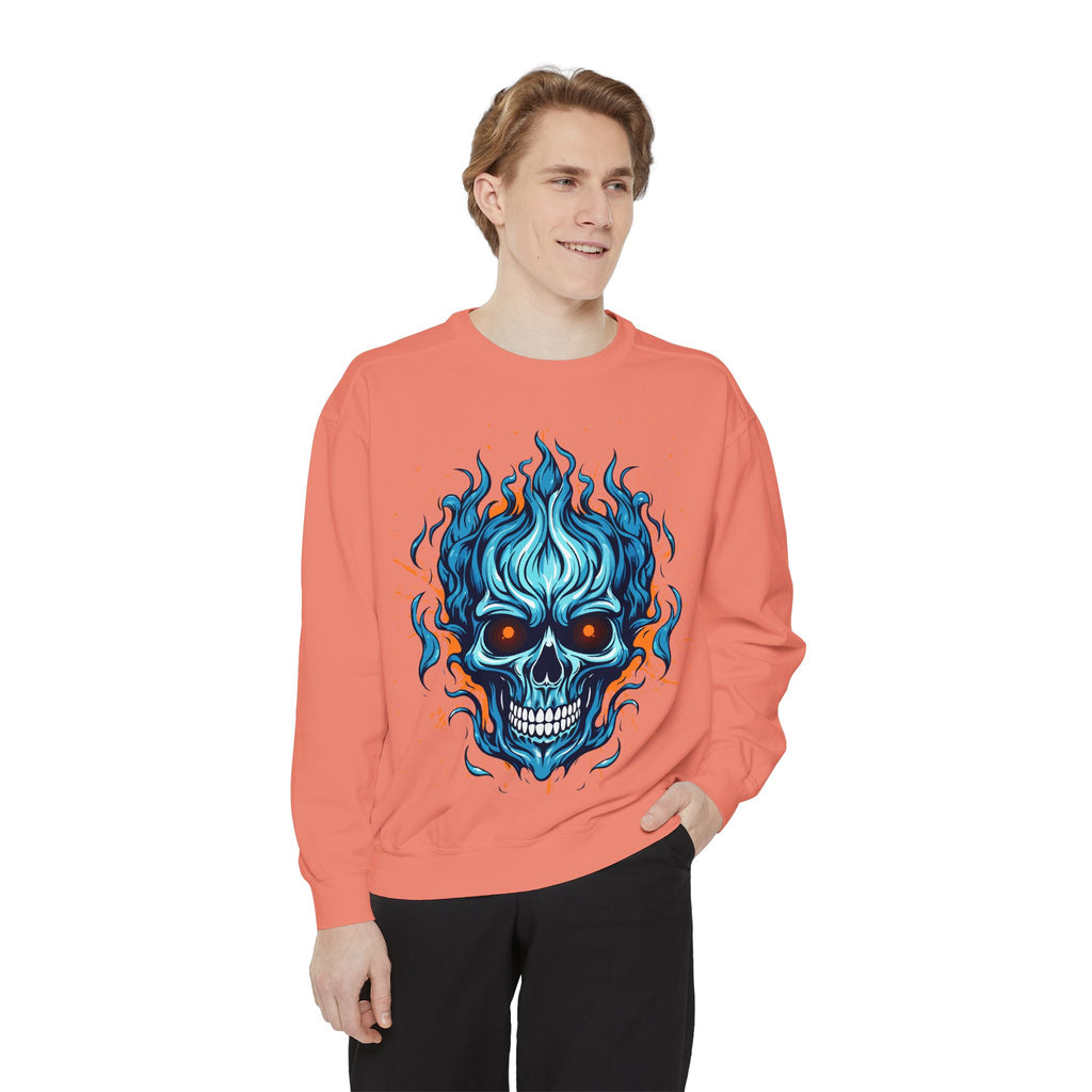 Blue Skull Unisex Garment-Dyed Sweatshirt