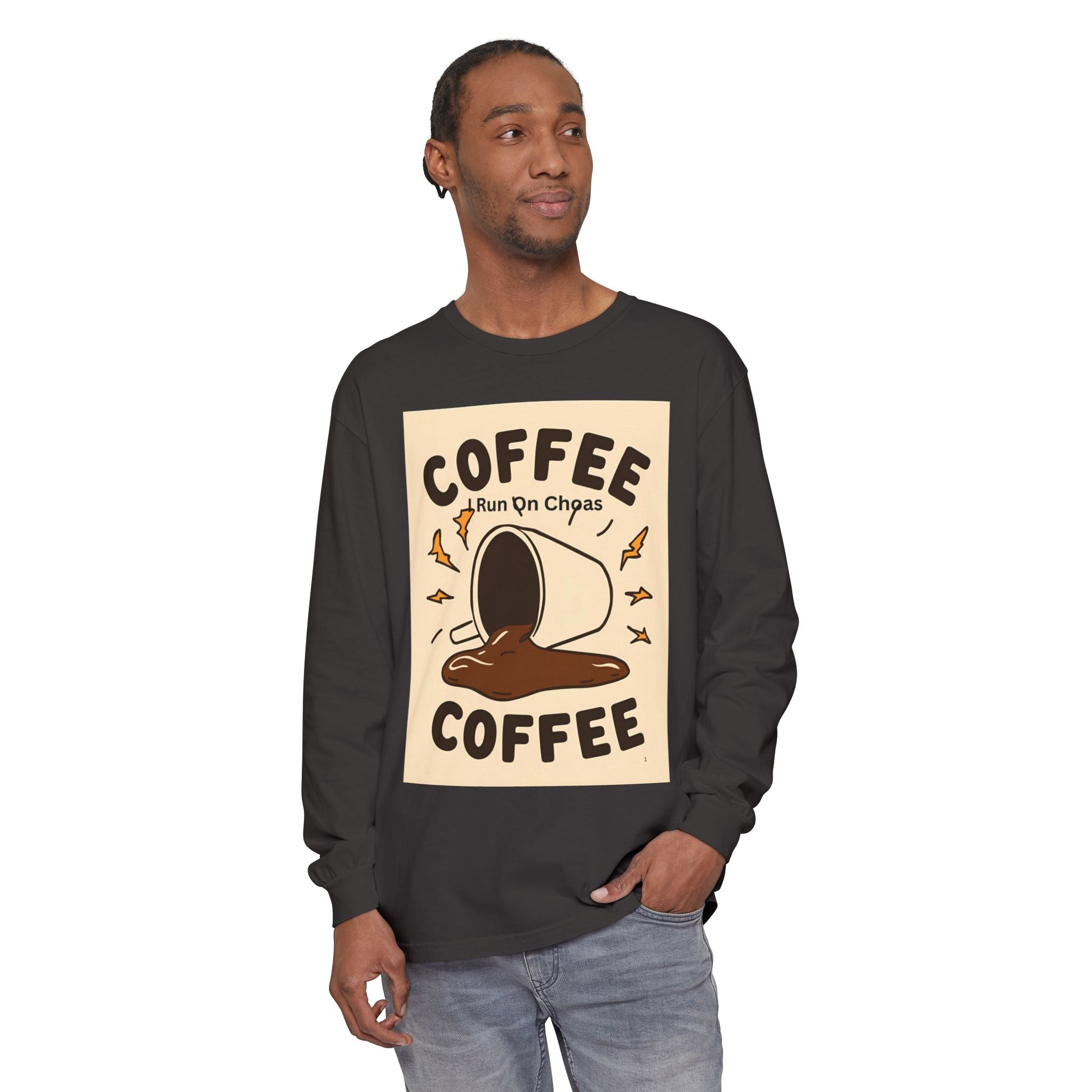 Coffee Coffee Unisex Garment-dyed Long Sleeve T-Shirt