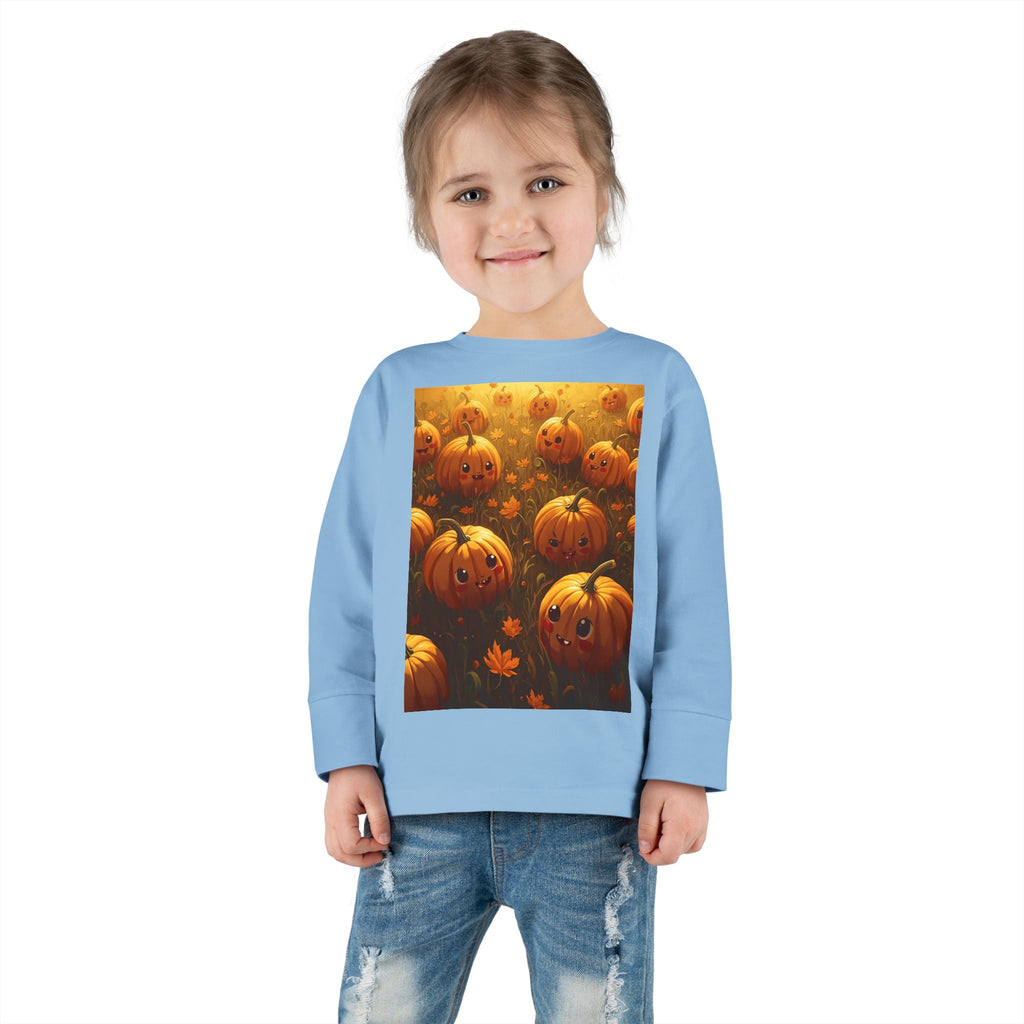 Halloween Pumpkin Toddler Long Sleeve Tee, Cute Fall Shirt, Kids Halloween Costume, Pumpkin Patch, Toddler Gift, Holiday Apparel