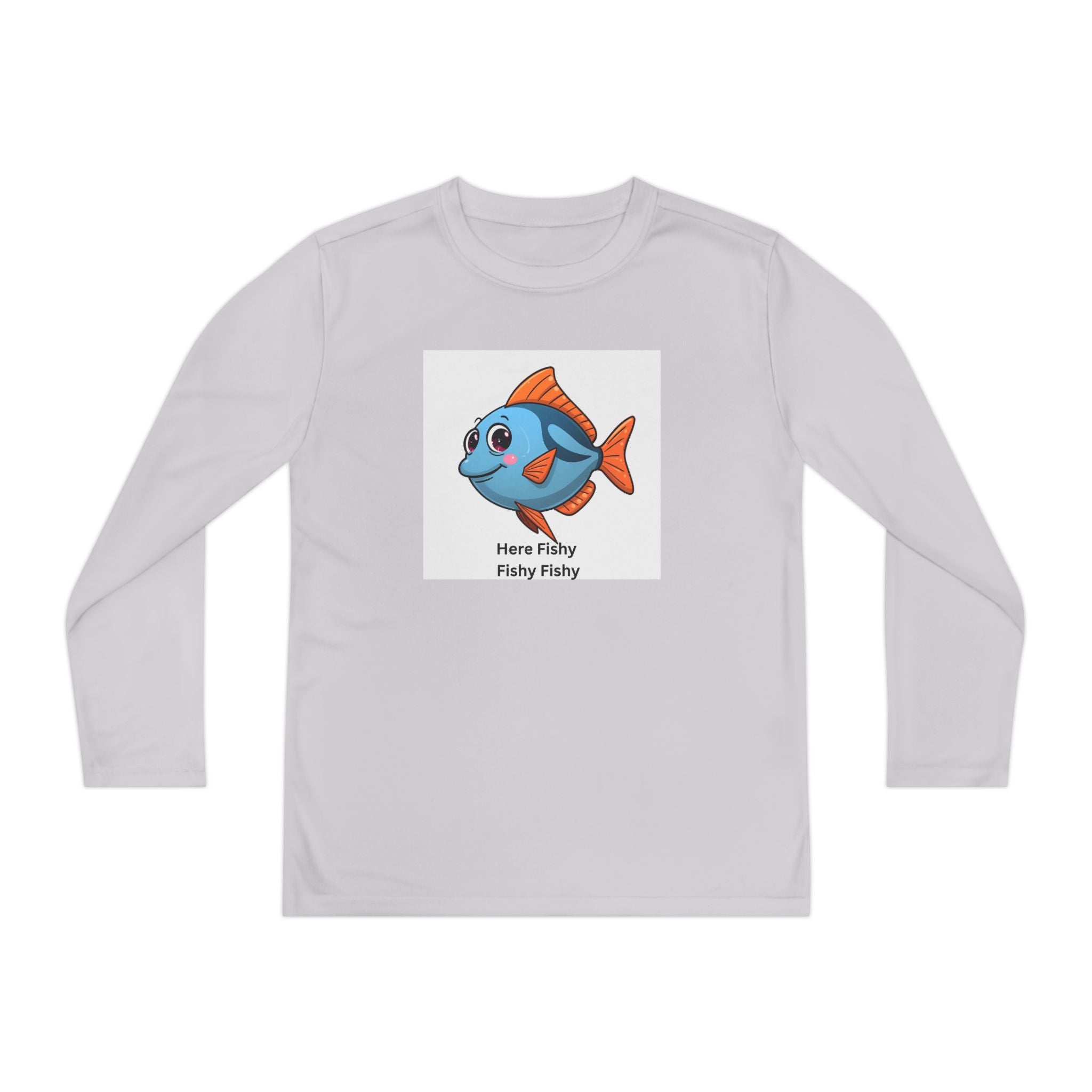 Here Fishy Fishy Fishy Youth Long Sleeve Competitor Tee