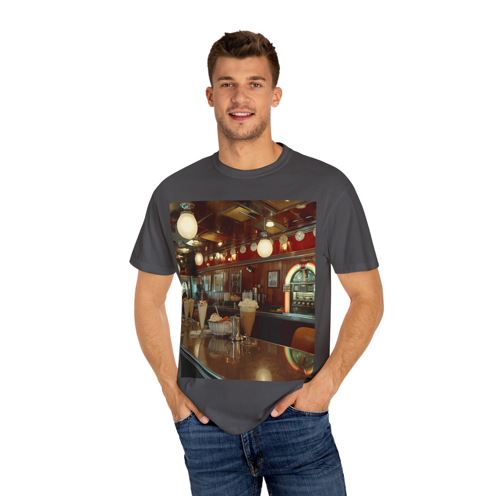 Cozy Vintage Café Vibe Unisex T-shirt, Casual Tee, Retro Style, Gift for Coffee Lovers, Summer Fashion, Everyday Wear