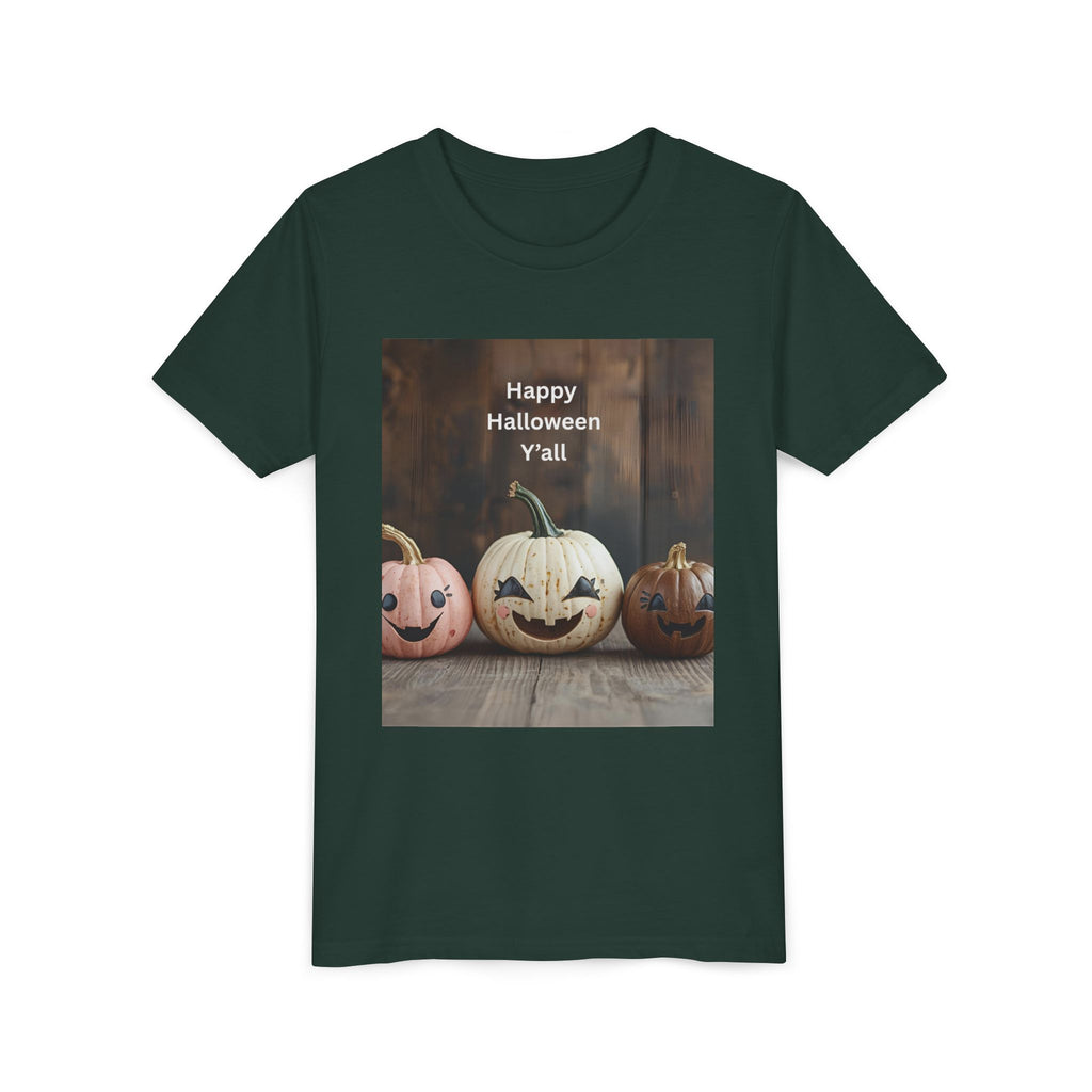Happy Halloween Youth Tee, Kids Halloween Shirt, Pumpkin T-Shirt, Fall Festival Apparel, Trick or Treat Wear, Spooky Season Top