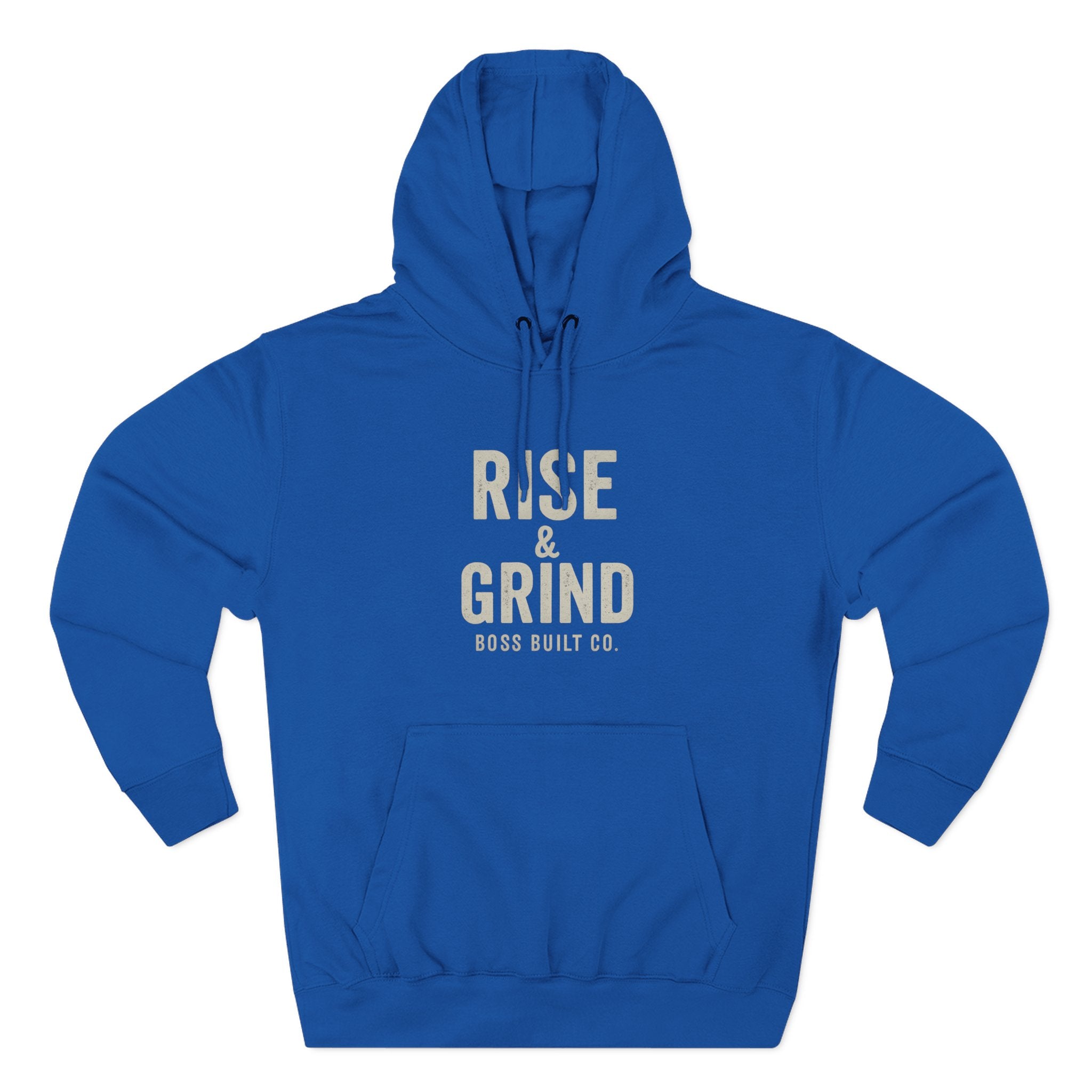 Boss Built Co Rise & Grind Hoodie — Motivational Fleece Pullover for Hustle Mindset