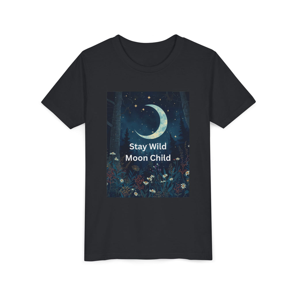 Stay Wild Moon Child Youth Tee - Adventure Tee, Nature Inspired Shirt, Cute Kids Clothing, Gift for Young Explorers, Eco-Friendly Tee