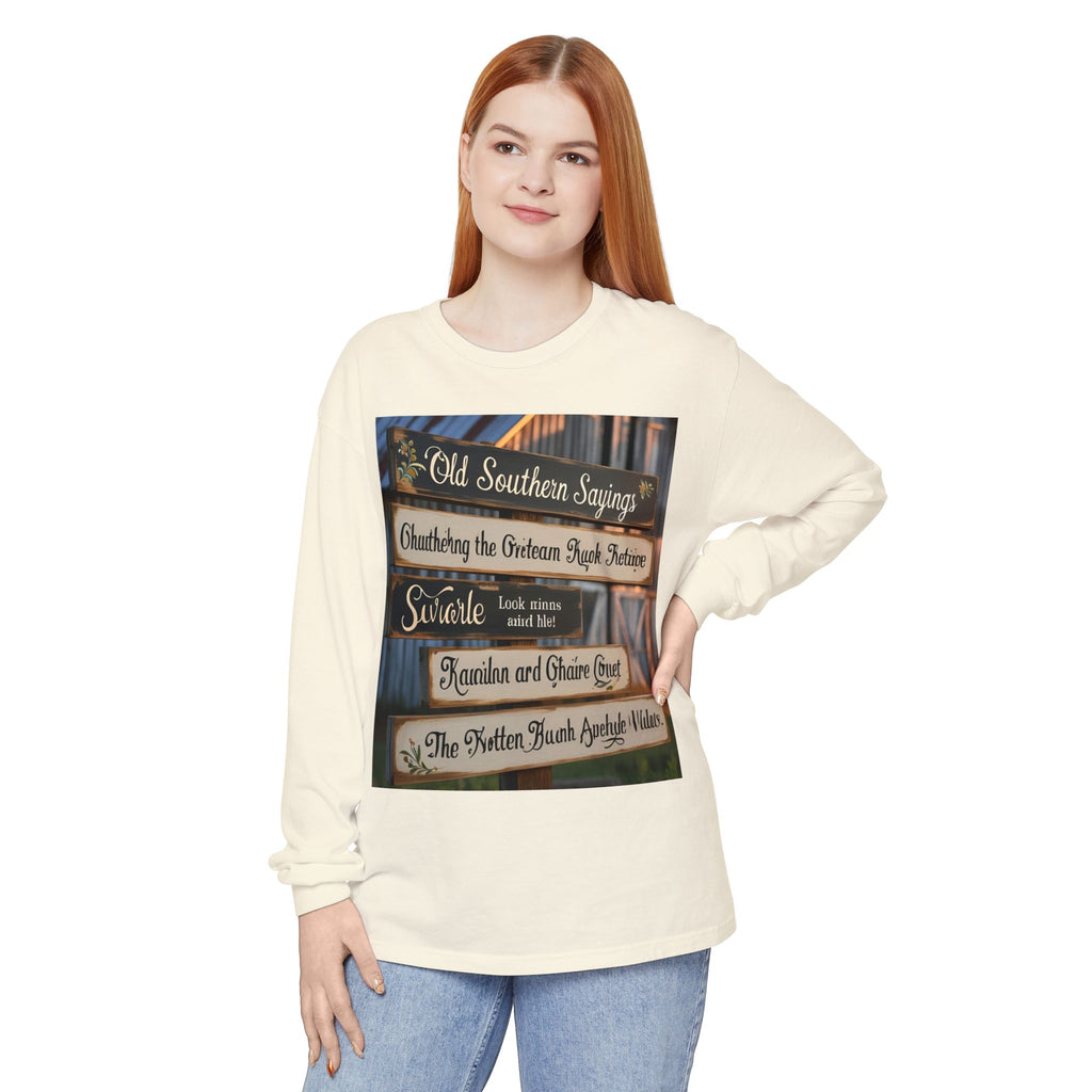 Old Southern Saying Crossings Long Sleeve Tee, Casual Wear, Gift for Southerners, Rustic Style Shirt, Unique Southern Culture Apparel