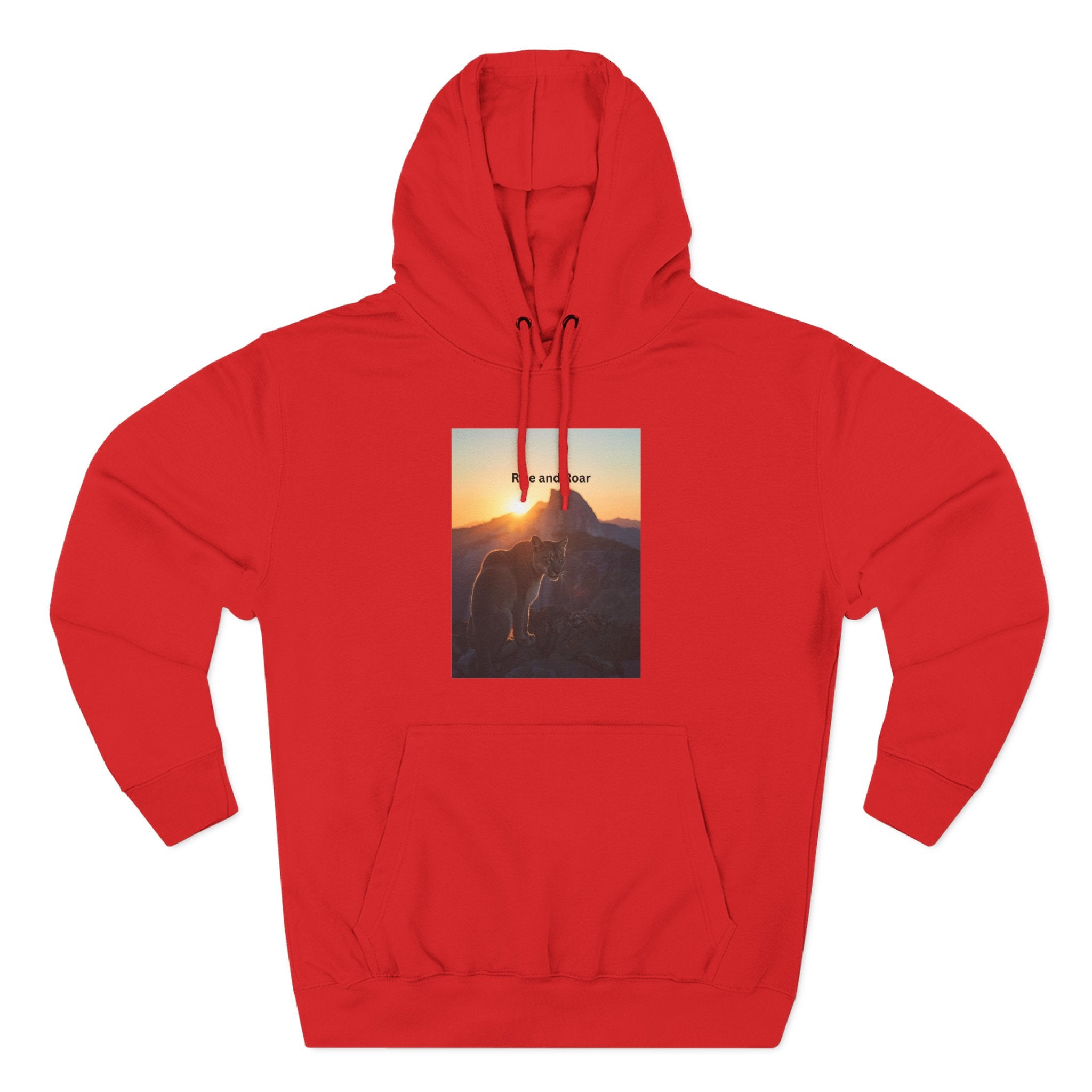Rise And Roar Sunset Adventure Fleece Hoodie, Cozy Outdoor Hoodie, Travel Apparel, Nature Lover Gift, Comfortable Sweatshirt, Perfect for Bonfires