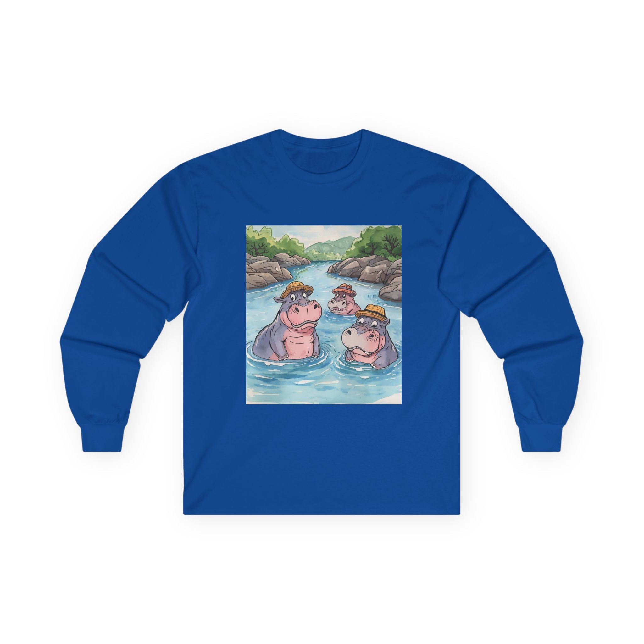 Hippo Cute Unisex Ultra Cotton Long Sleeve Tee