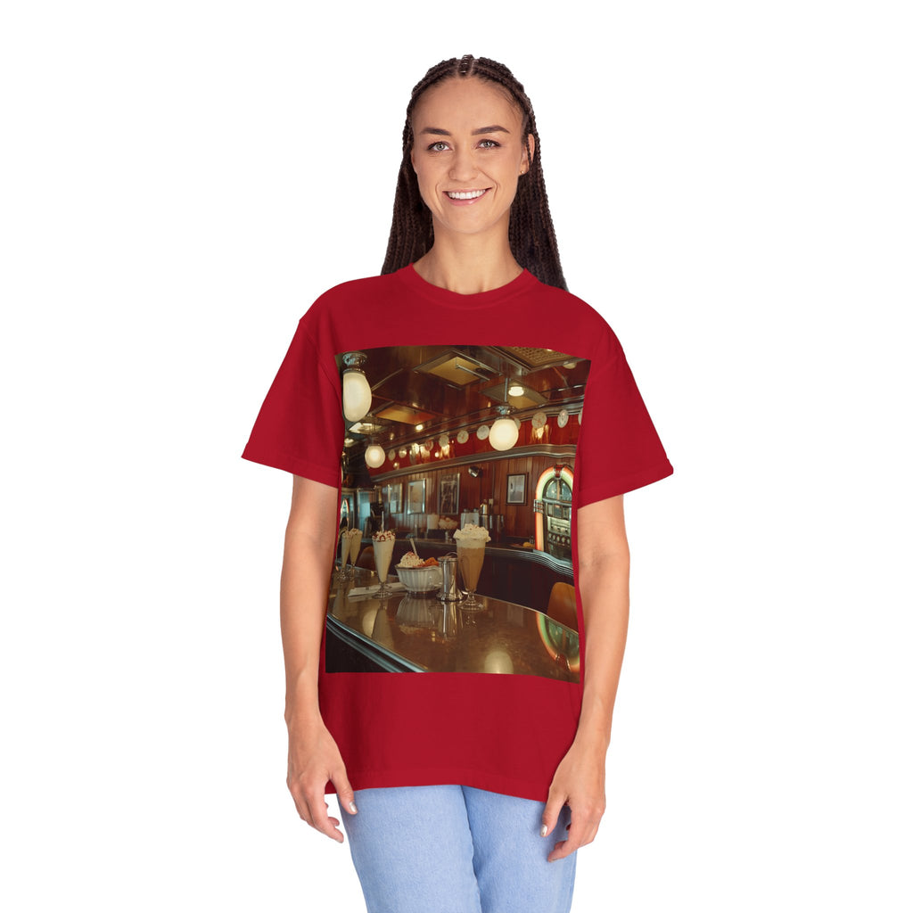 Cozy Vintage Café Vibe Unisex T-shirt, Casual Tee, Retro Style, Gift for Coffee Lovers, Summer Fashion, Everyday Wear