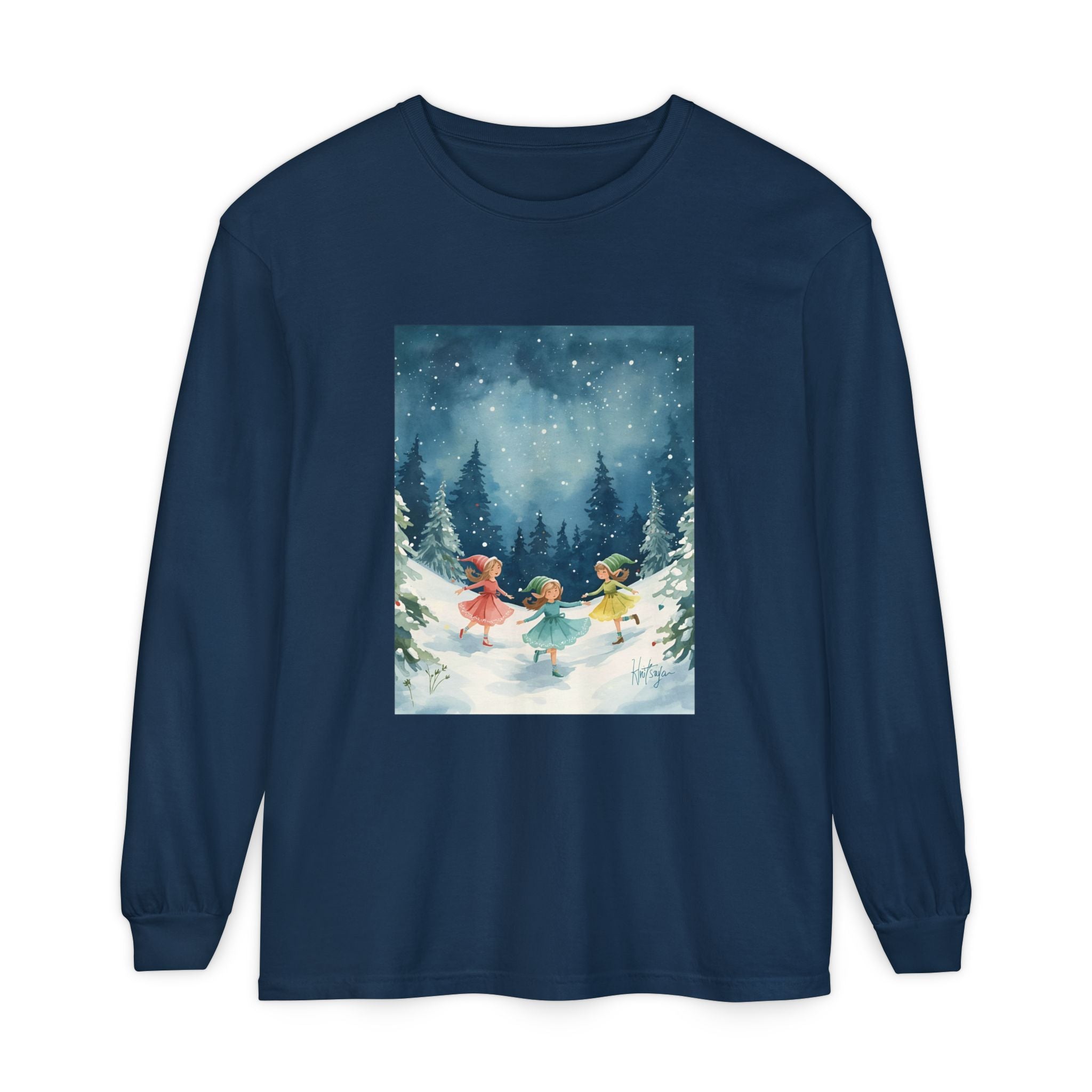 Winter Wonderland Long Sleeve T-Shirt, Cozy Graphic Tee, Perfect for Holidays, Gift for Her, Winter Apparel, Seasonal Fashion