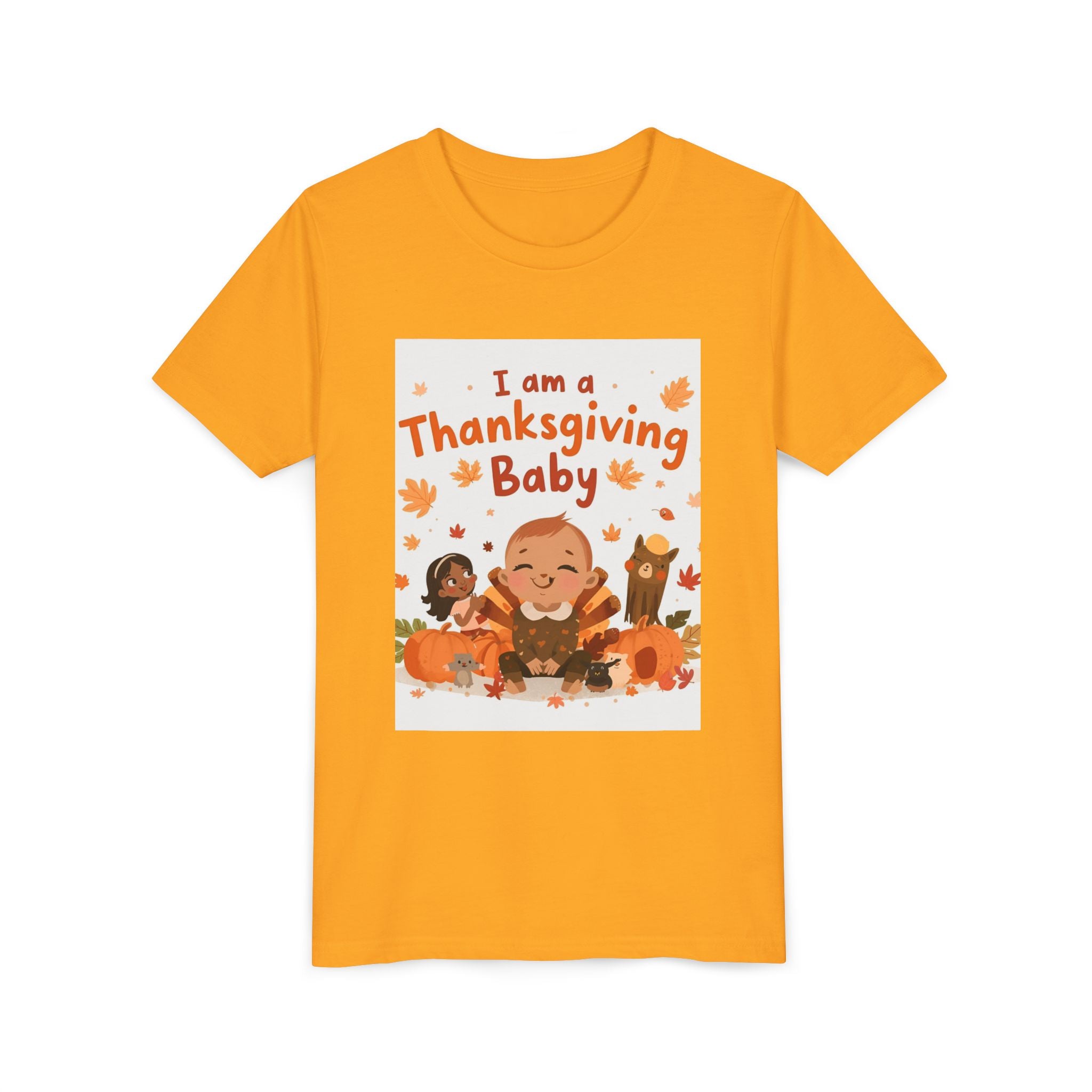 I Am A Thanksgiving Baby Youth Short Sleeve Tee