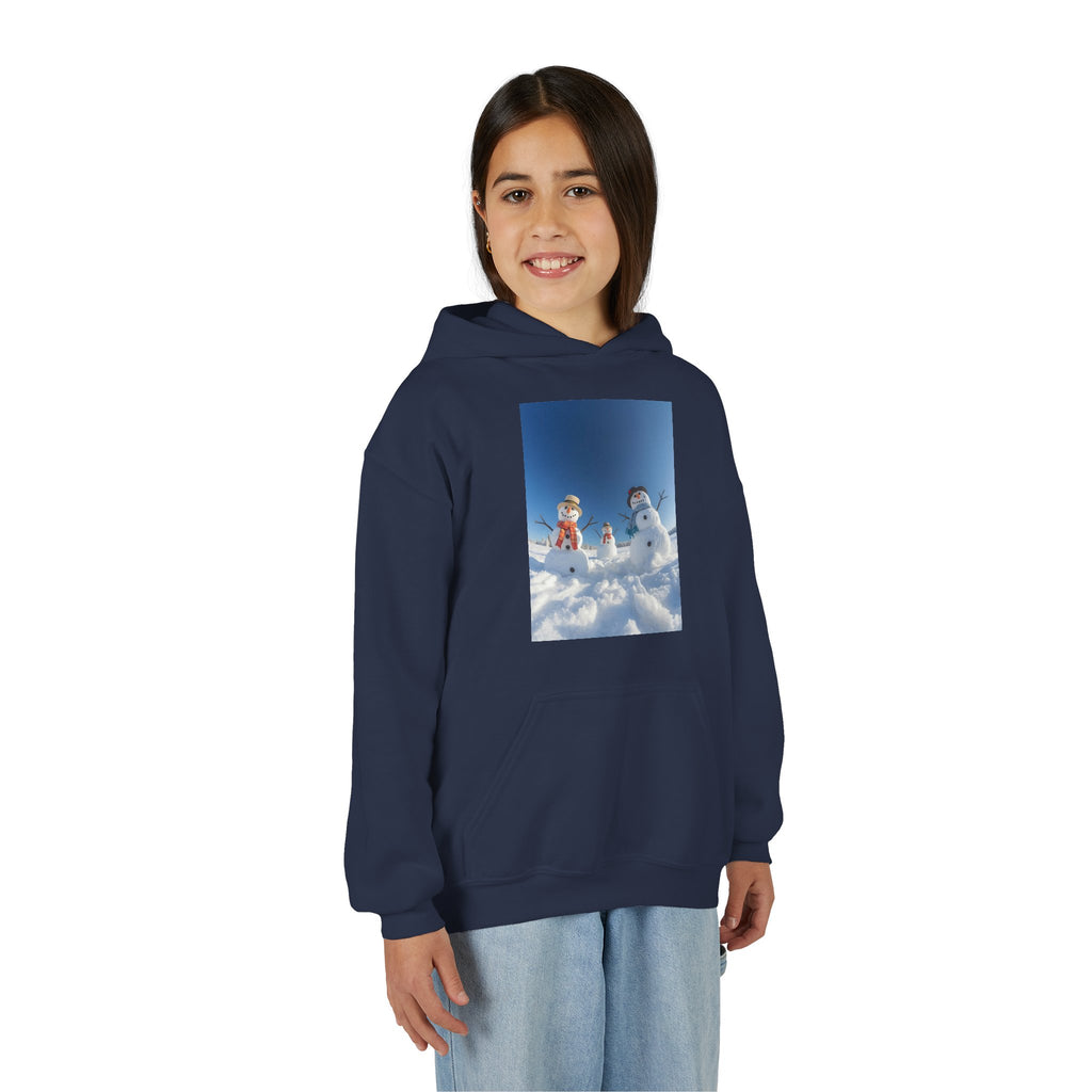 Festive Christmas Snowman Winter Magic Youth Hoodie with Snowman Design, Cozy Kids Sweatshirt, Holiday Gift, Winter Apparel, Cute Kids Clothing, Snow Lovers Hoodie