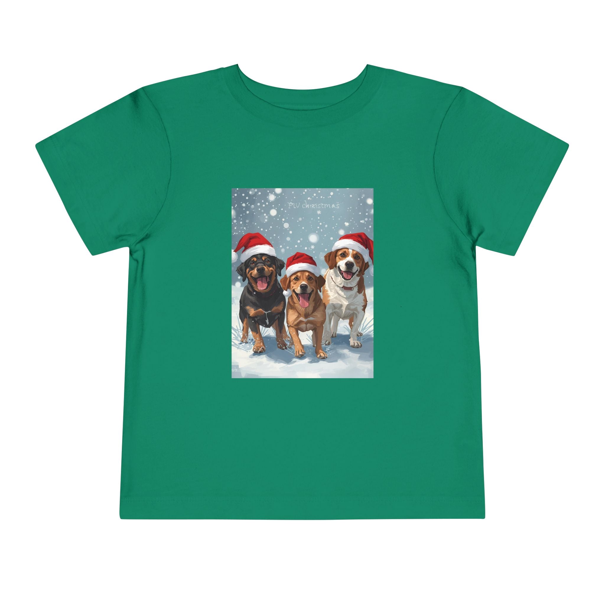 Cute Christmas Dogs Toddler Short Sleeve Tee