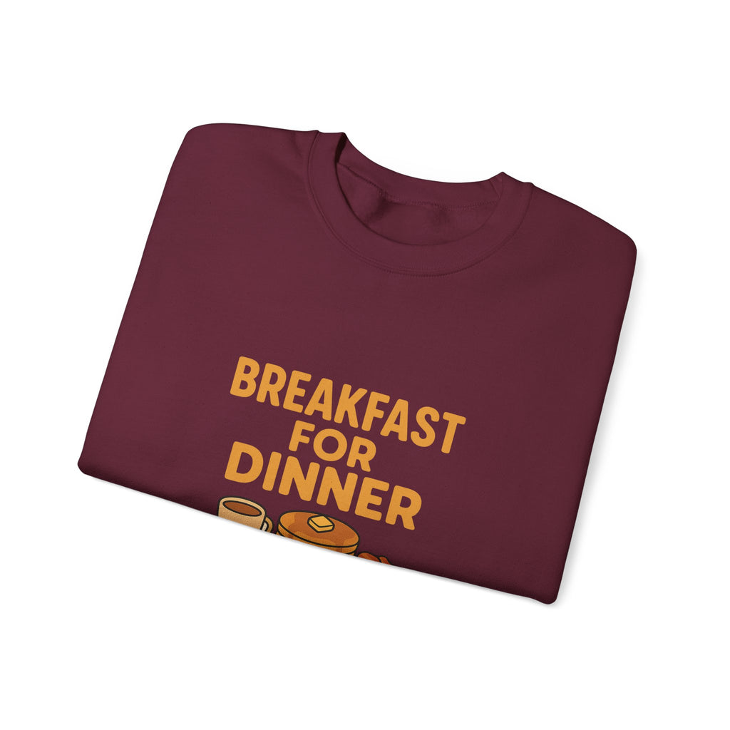 Breakfast for Dinner Sweatshirt, Cozy Crewneck for Food Lovers, Cute Gift for Brunch Enthusiasts, Fun Casual Wear, Ideal for Foodie Gifts