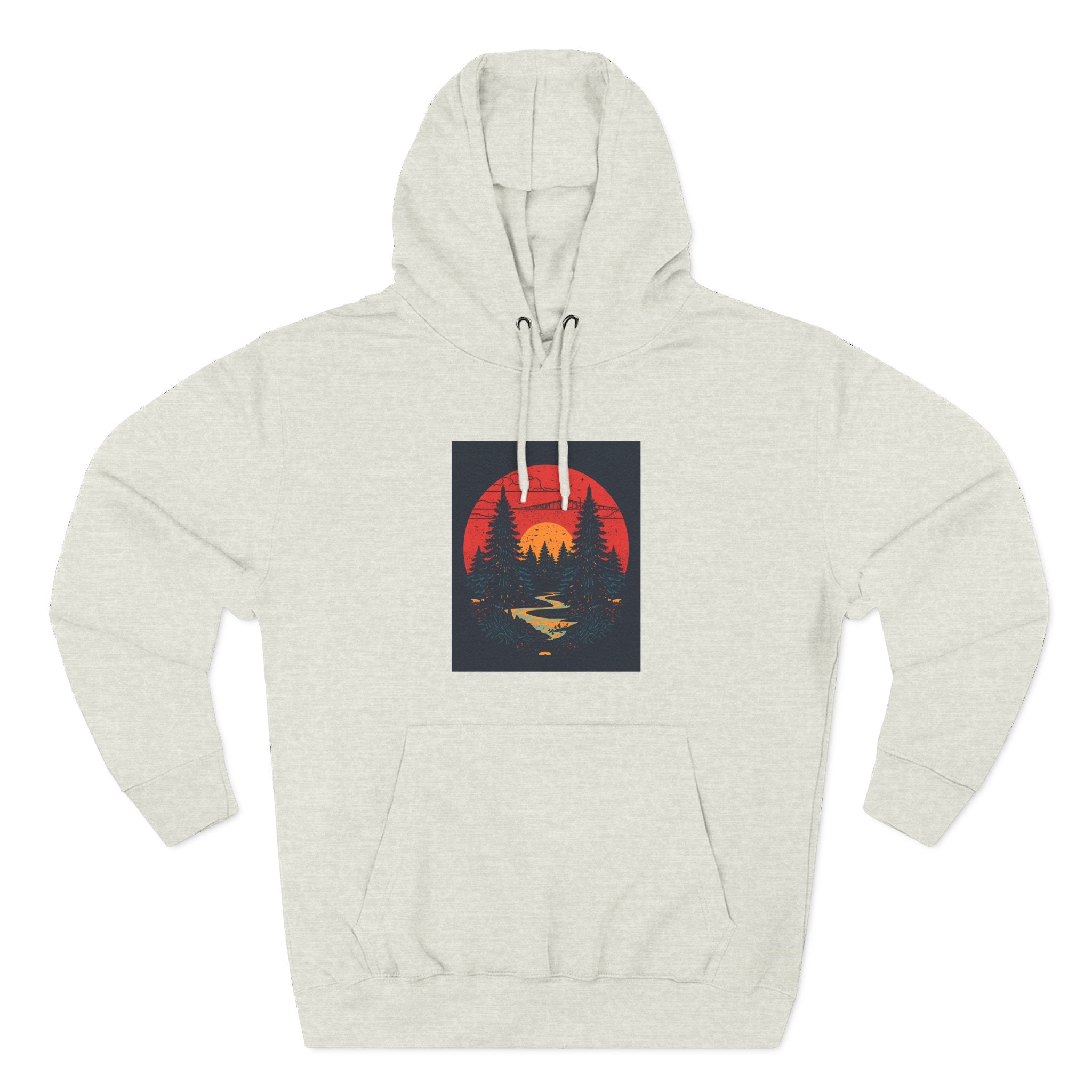 Cozy Nature Sunset Hoodie, Graphic Fleece Sweatshirt, Outdoor Apparel, Fall Fashion, Gift for Nature Lovers, Winter Wear