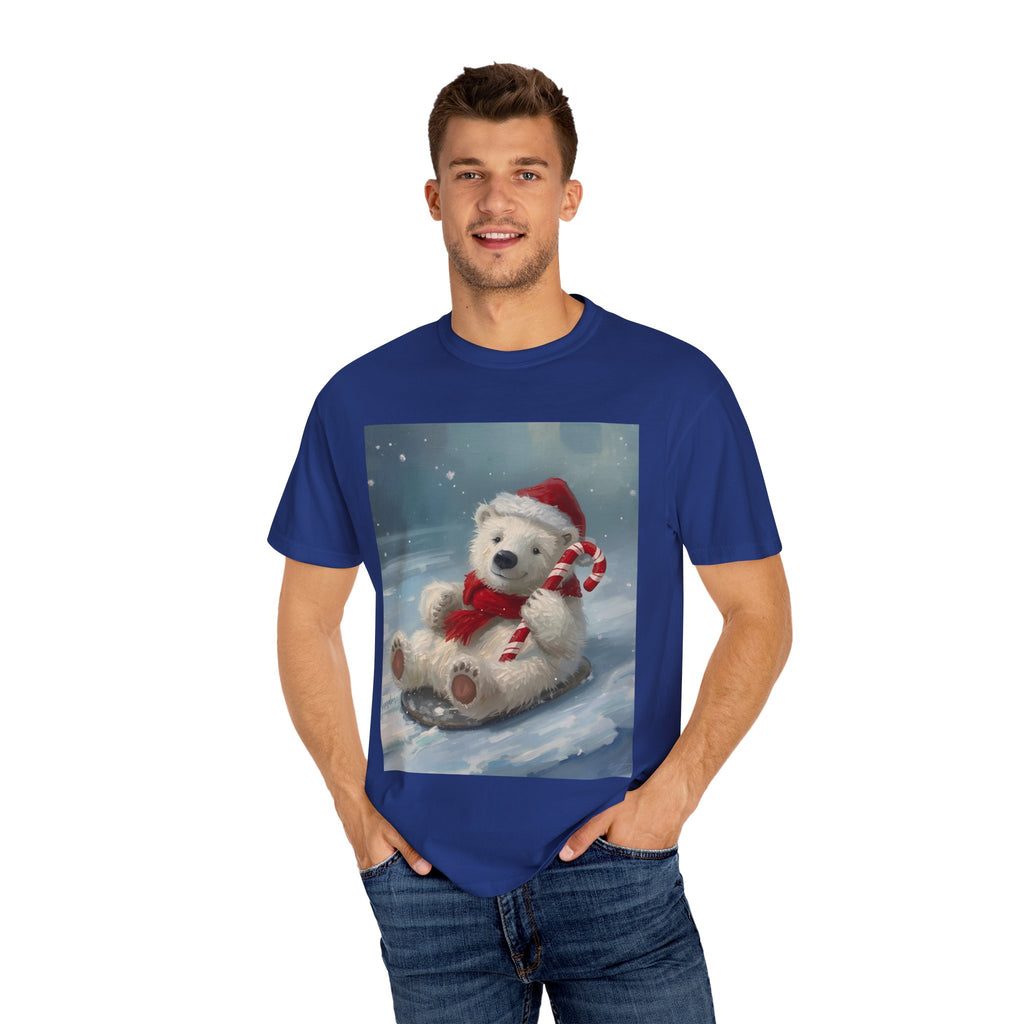 Cozy Christmas Bear T-Shirt, Winter Apparel, Holiday Gift, Family Matching Tee, Cute Polar Bear Design, Festive Outfit
