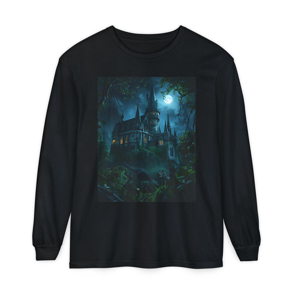 Mystical Night Scene Unisex Garment-dyed Long Sleeve T-Shirt