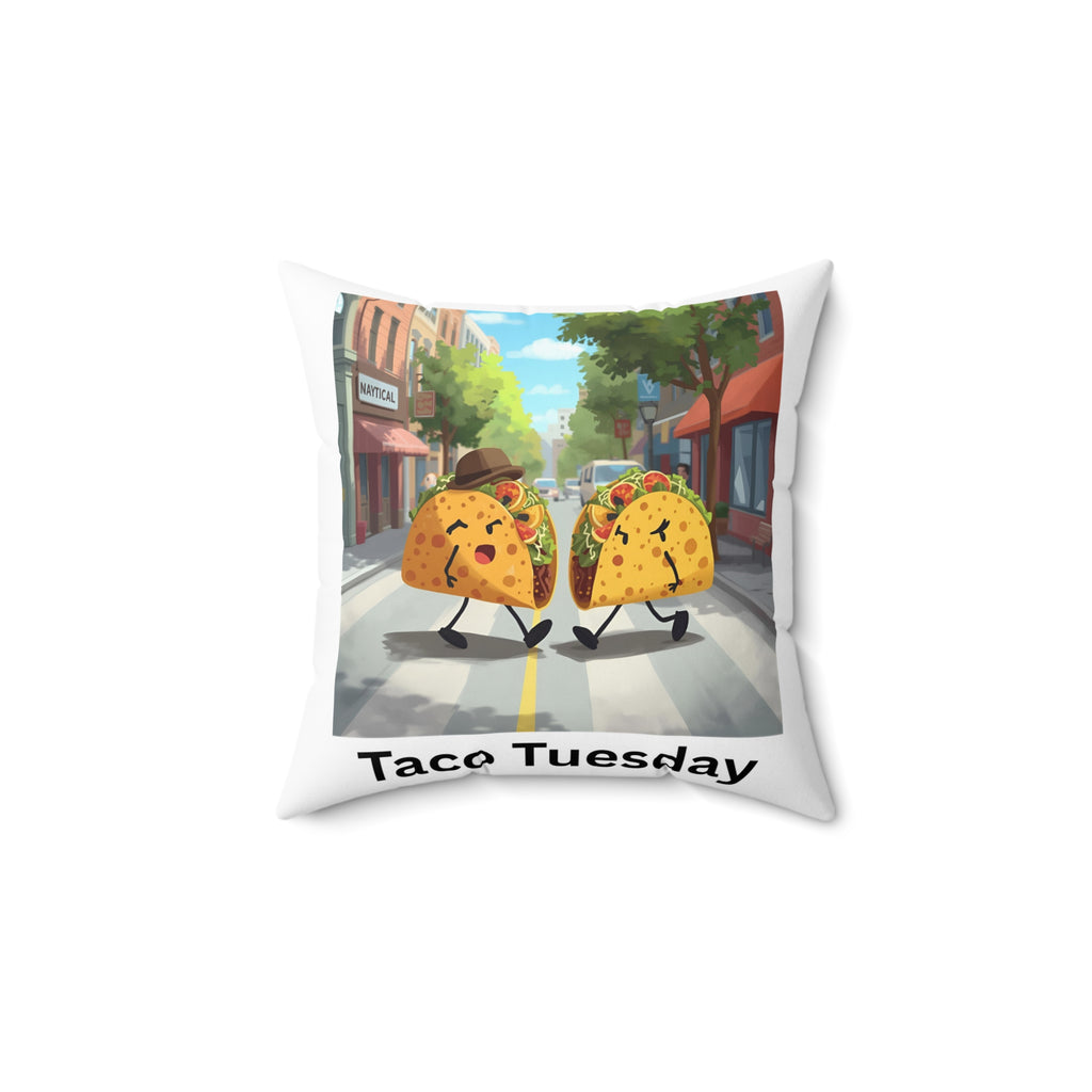 Taco Tuesday Spun Polyester Square Pillow