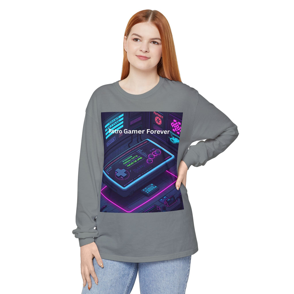 Retro Game Controller Unisex Garment-dyed Long Sleeve T-Shirt