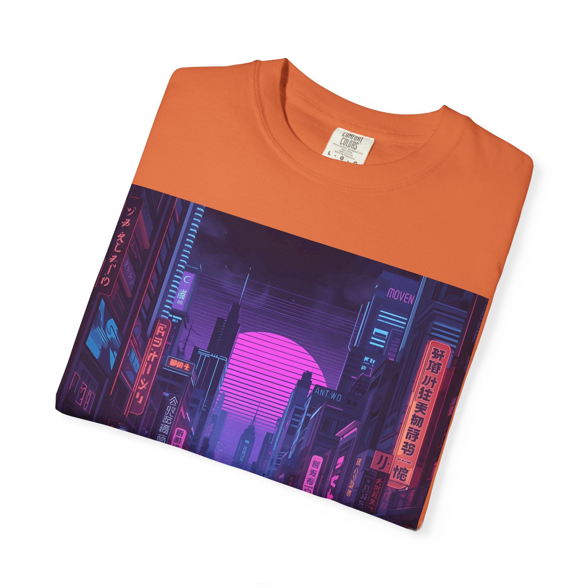Futuristic Neon Cityscape T-Shirt, Retro Graphic Tee, Unisex Streetwear, Urban Vibe Shirt, Gift for Gamers, Summer Outfit