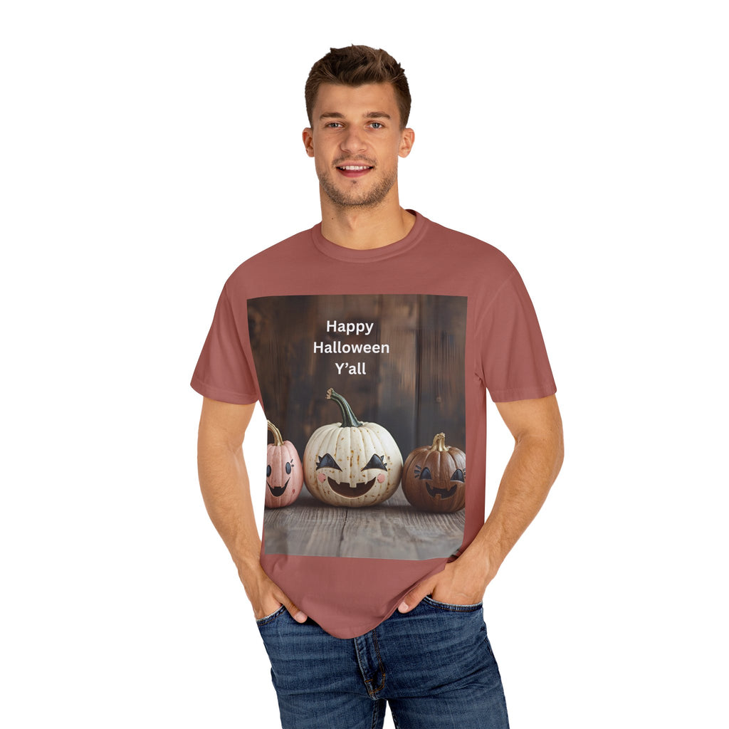 Happy Halloween Unisex T-Shirt, Casual Fall Tee, Halloween Gift, Pumpkin Shirt, Autumn Apparel, Holiday Style