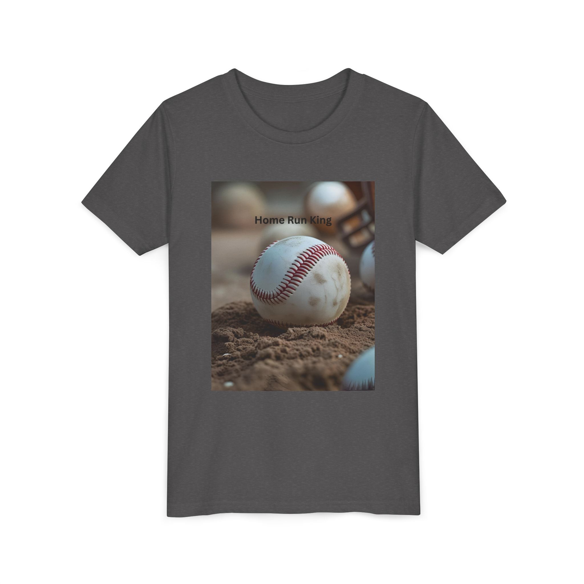 Home Run King Youth Tee, Baseball Shirt, Kids Sports Apparel, Gift for Young Athletes, Perfect for Birthdays, Sports Events, Team Spirit