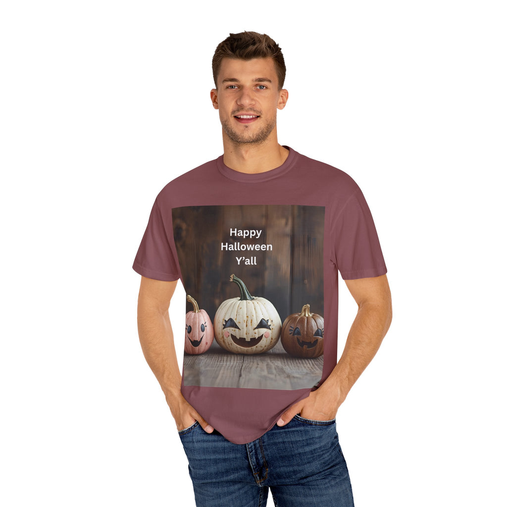 Happy Halloween Y'all T-shirt, Fall Pumpkin Tee, Unisex Halloween Apparel, Cute Halloween Gift, Autumn Wardrobe Essential