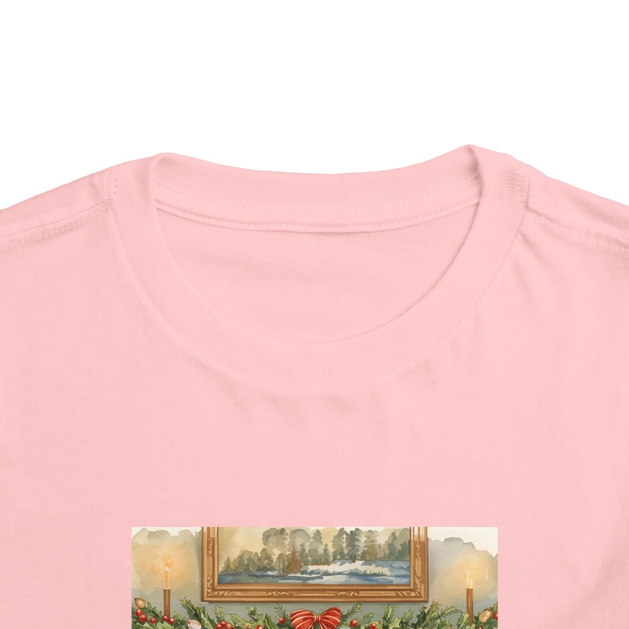 Christmas Stocking Fireplace Toddler Short Sleeve Tee