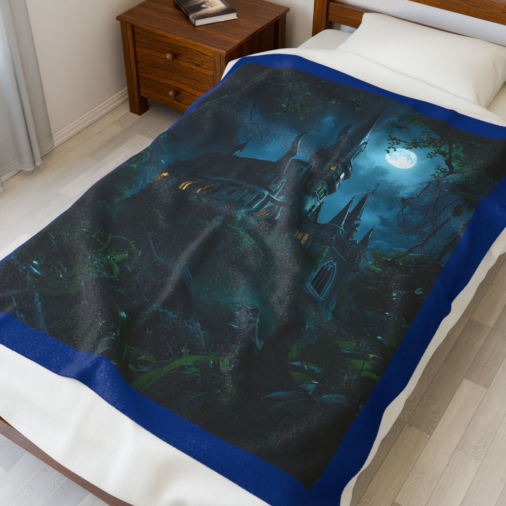Scary Castle Velveteen Plush Blanket