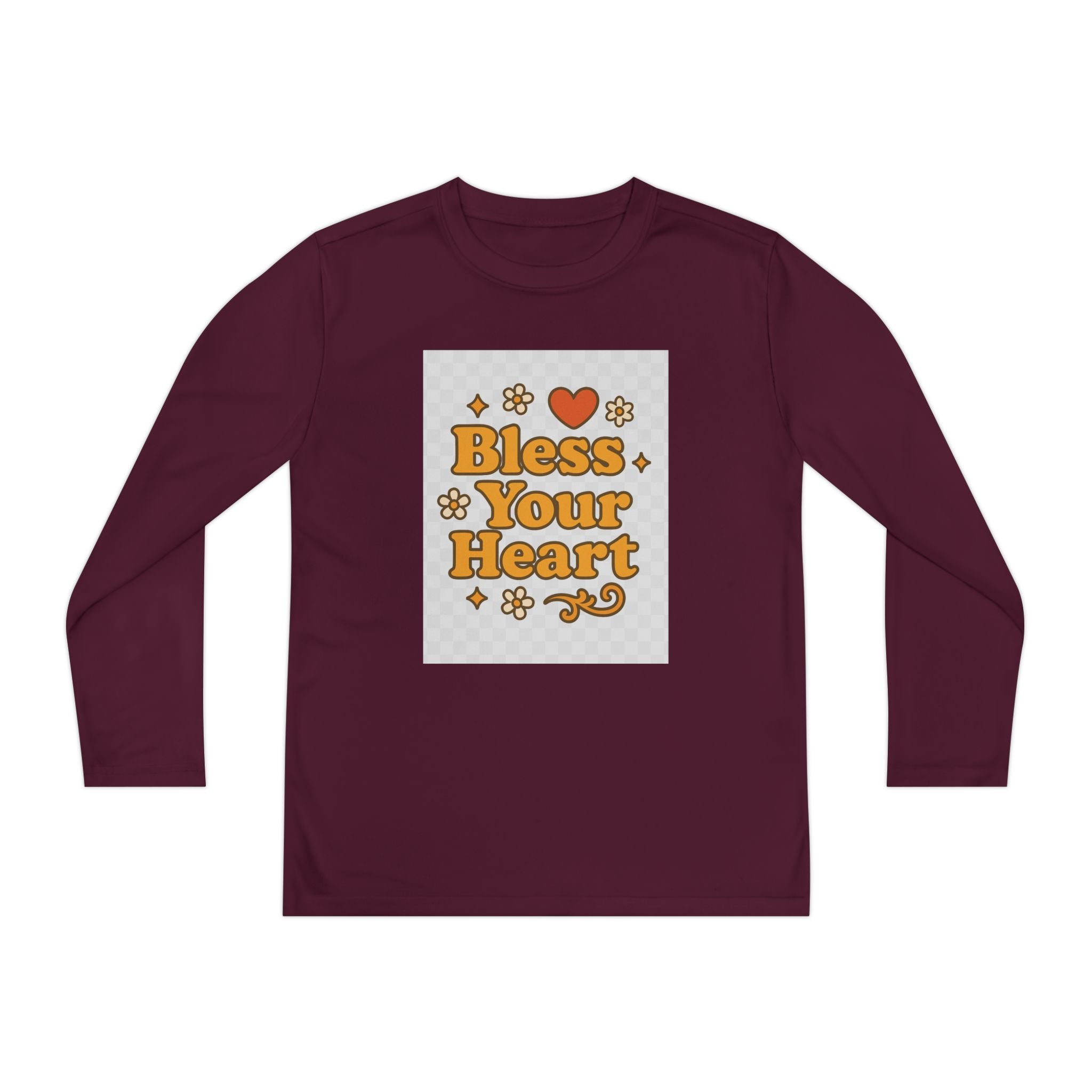 Bless Your Heart Youth Long Sleeve Competitor Tee