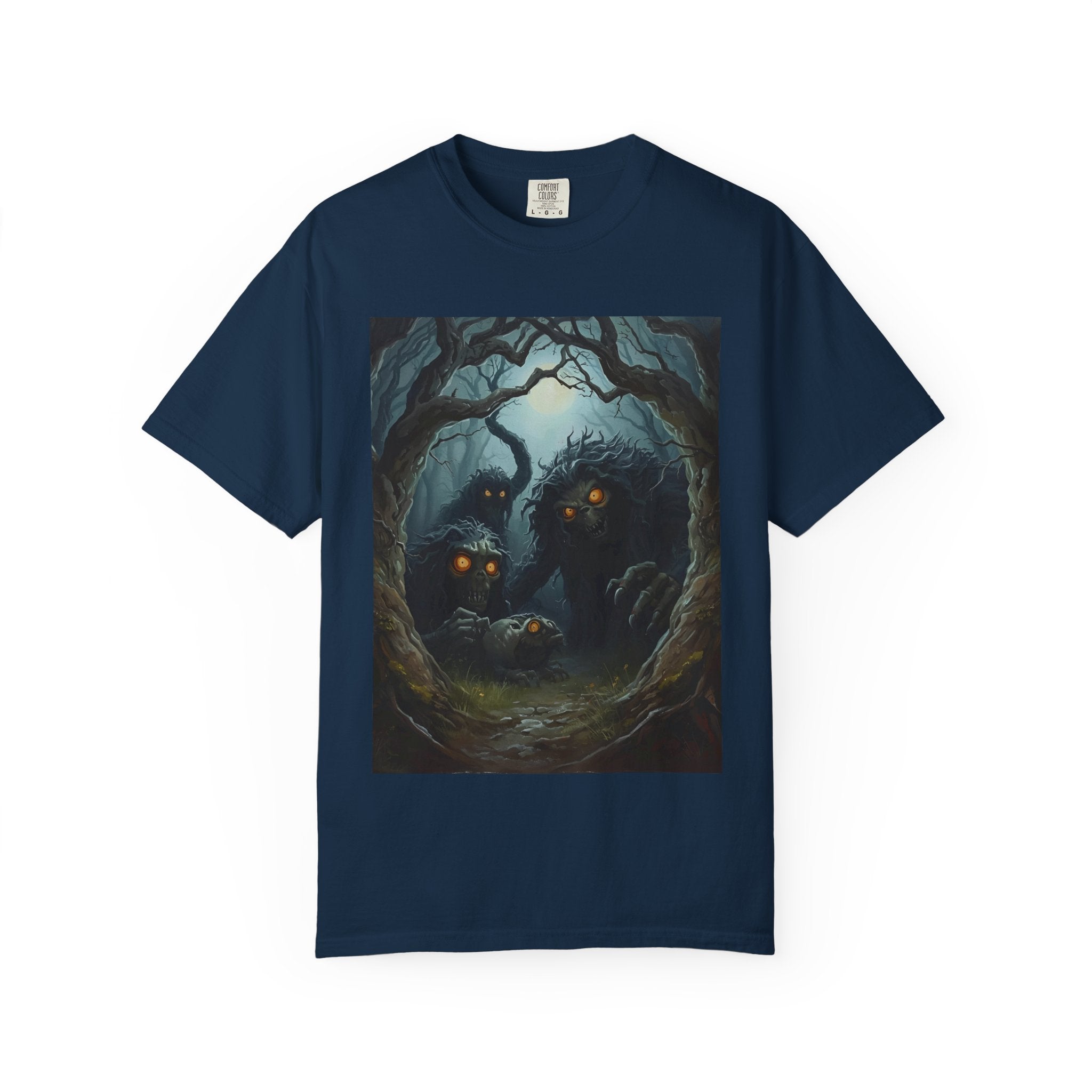 Spooky Mystical Forest T-Shirt | Unisex Garment-Dyed Tee for Nature Lovers | Perfect for Halloween, Casual Wear, Gift Idea