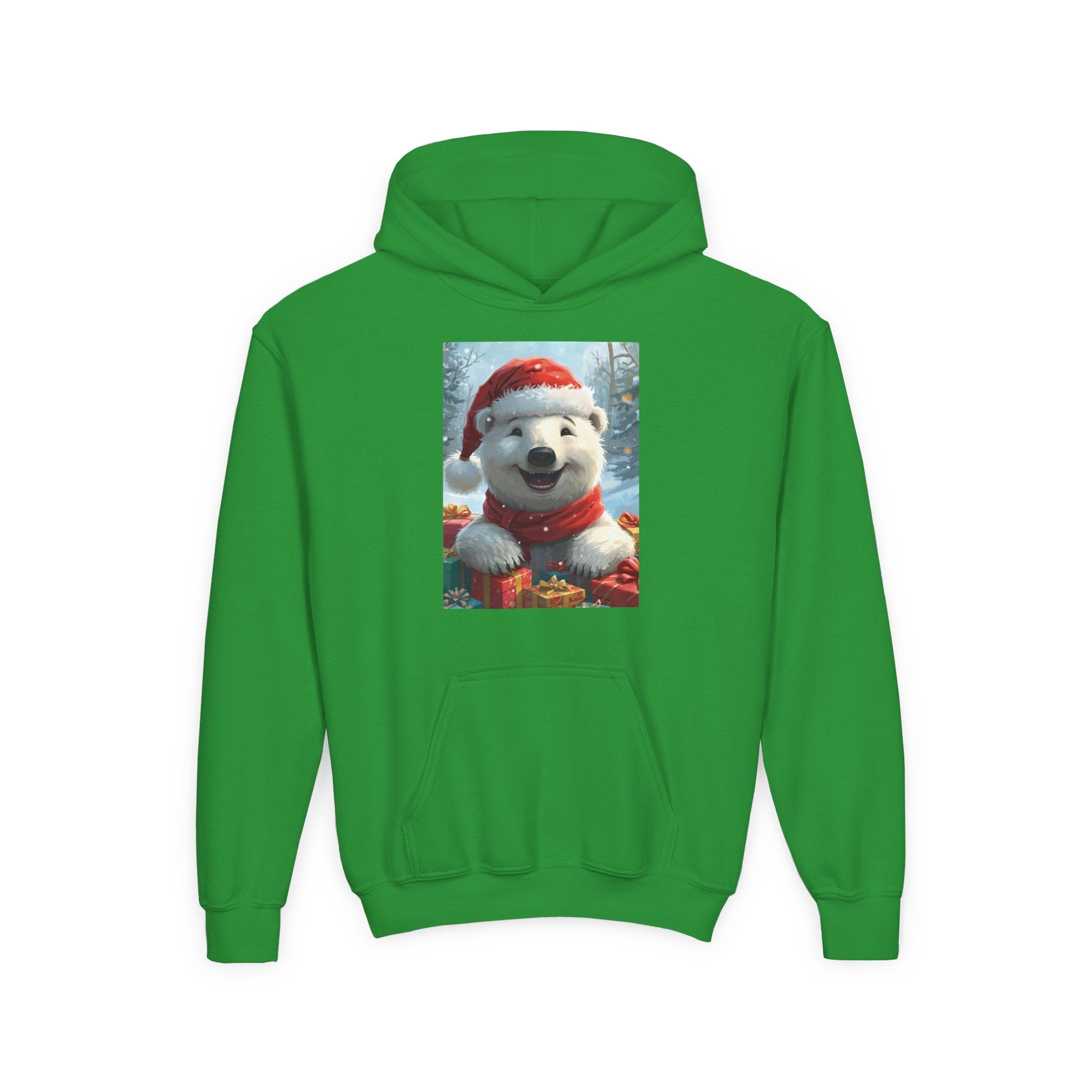 Christmas Bear Youth Heavy Blend Hooded Sweatshirt