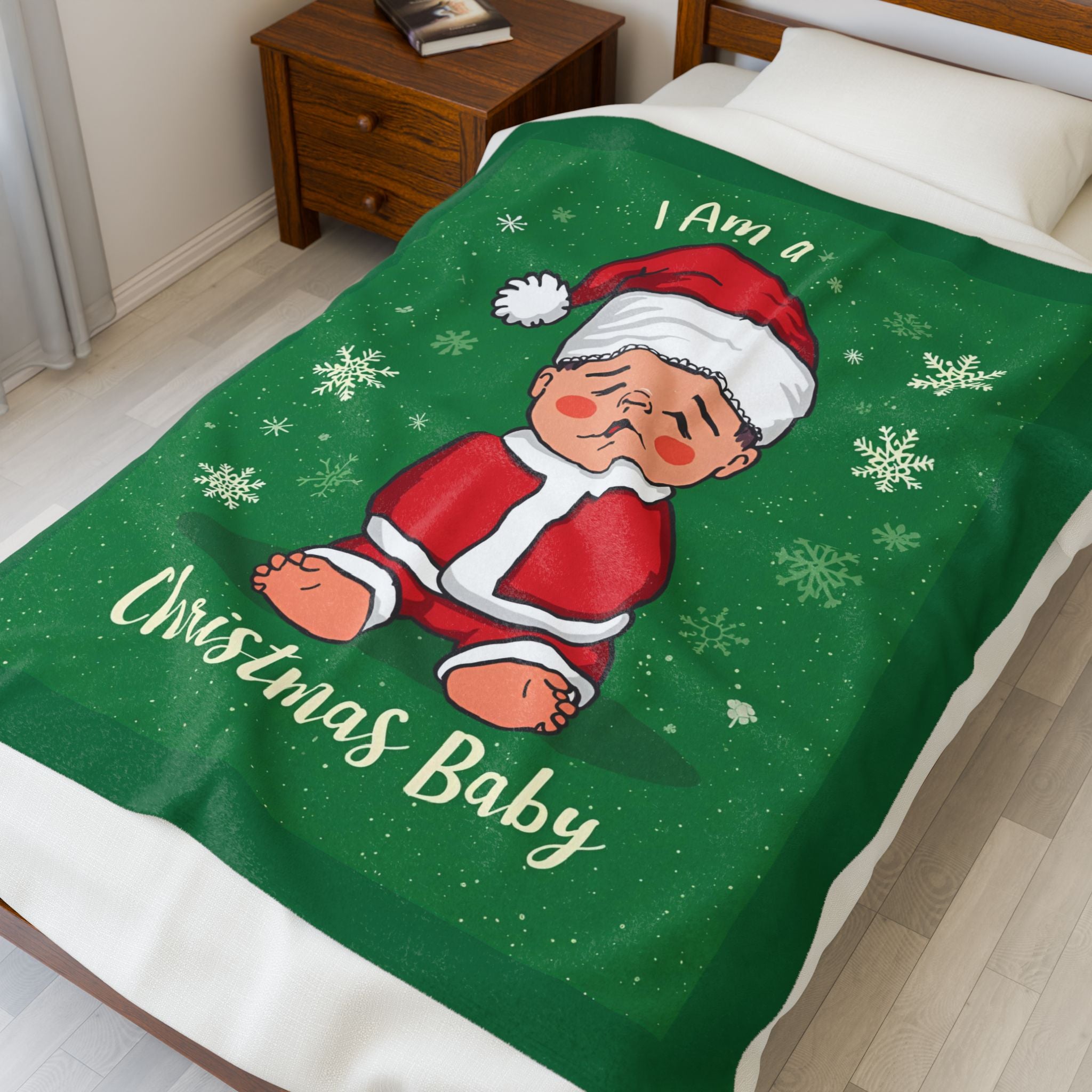 Christmas Baby Velveteen Plush Blanket | Winter Decor, Holiday Gift, Child's Blanket, Nursery Essentials, Cozy Throw