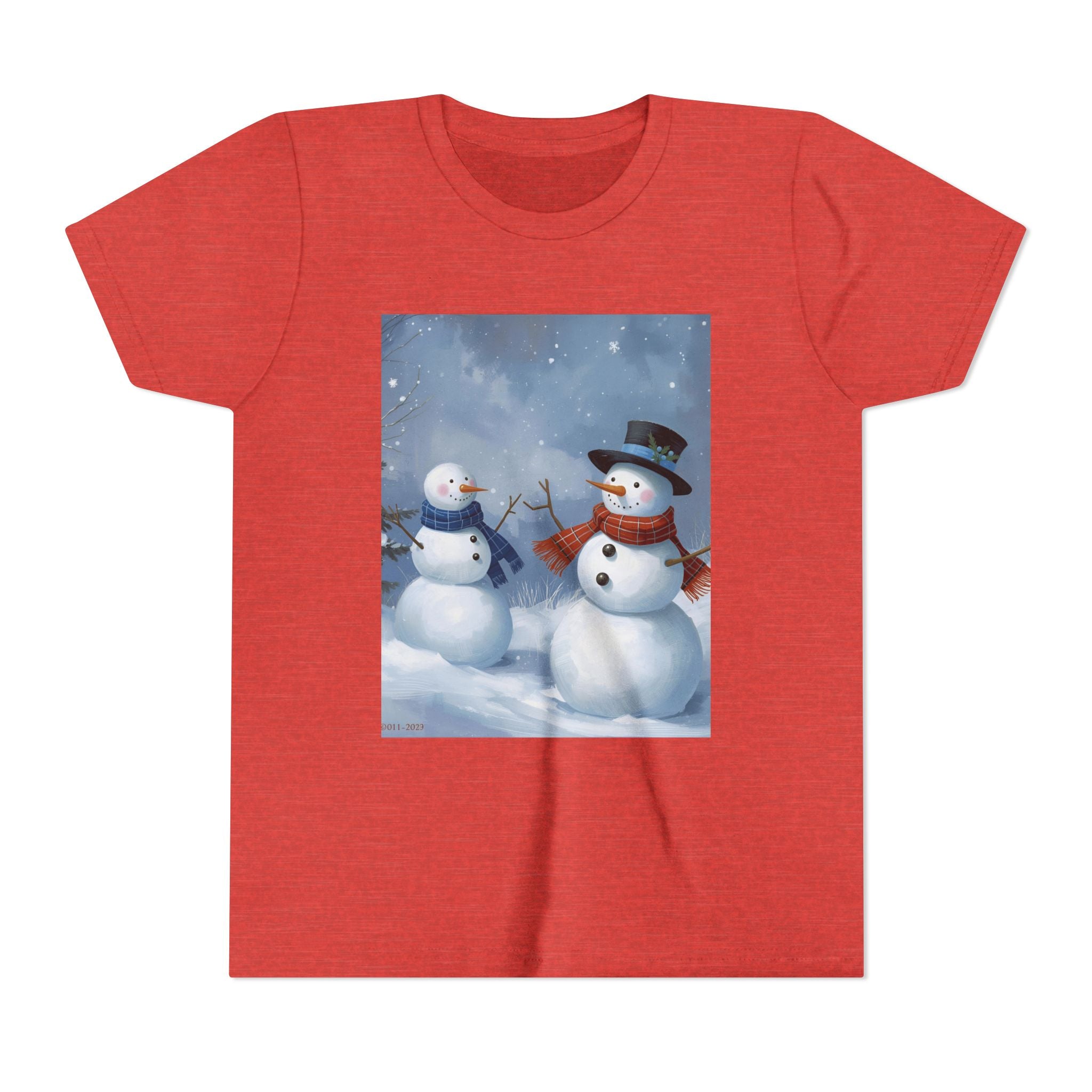 Christmas Snowman Family Youth Short Sleeve Tee