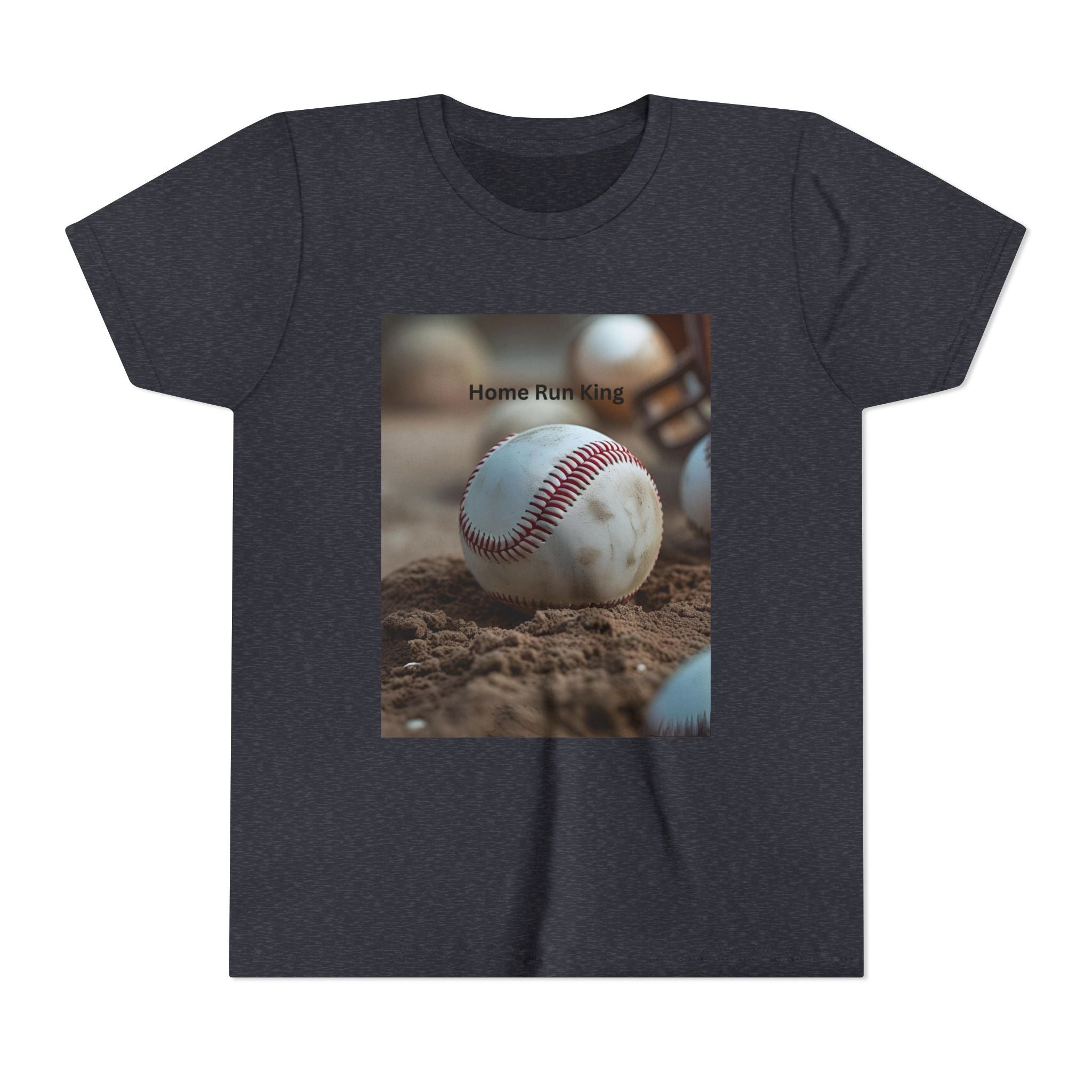 Home Run King Youth Tee, Baseball Shirt, Kids Sports Apparel, Gift for Young Athletes, Perfect for Birthdays, Sports Events, Team Spirit