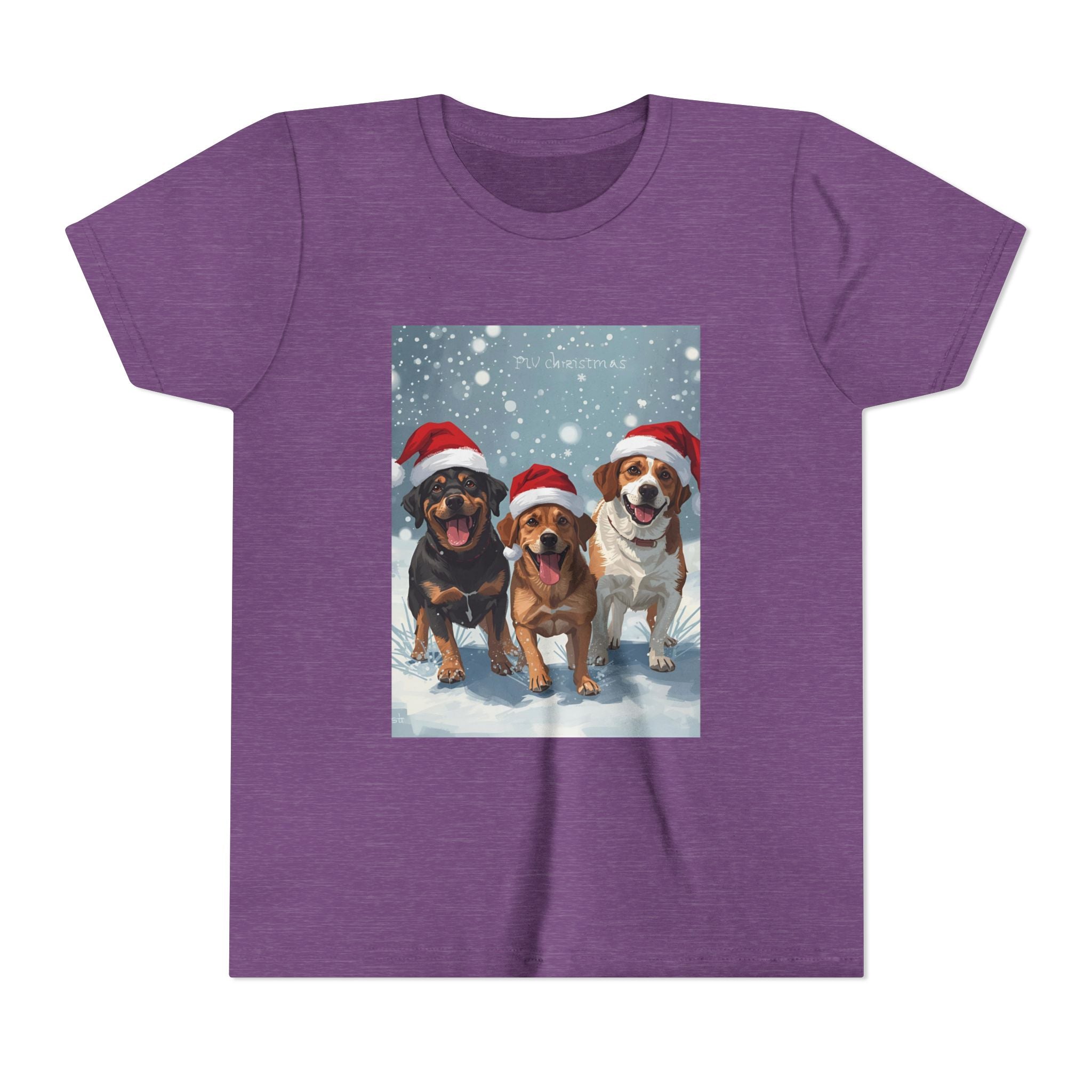 Cute Christmas Dogs Youth Short Sleeve Tee