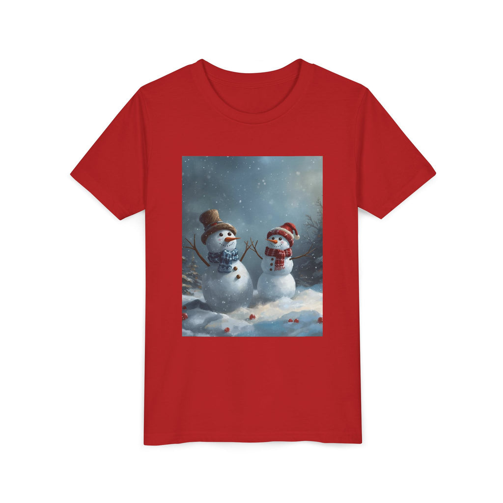 Youth Christmas Snowman Tee, Winter T-Shirt, Christmas Gift, Holiday Apparel, Kids Winter Wear, Cute Snowman Design